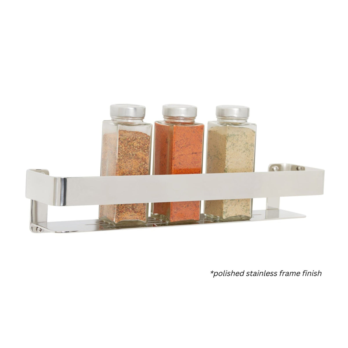 Seachrome Coronado 700 Series 18" x 4" Rectangular Shower Shelf With Rail in Satin Nickel Powder Coated Stainless Steel Finish