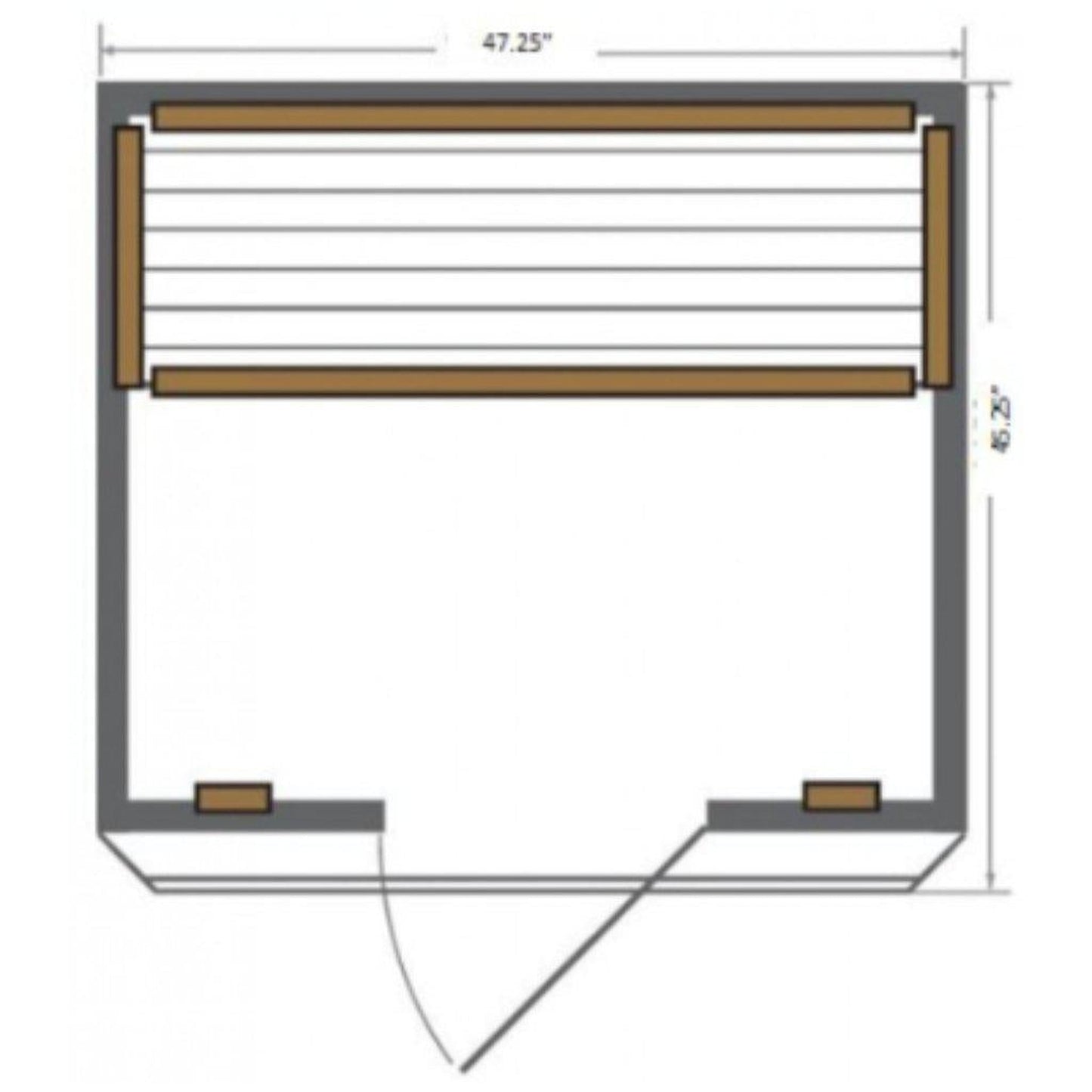 SunRay Sierra 2-Person Indoor Infrared Sauna In Cedar Wood With Carbon Nano Heaters
