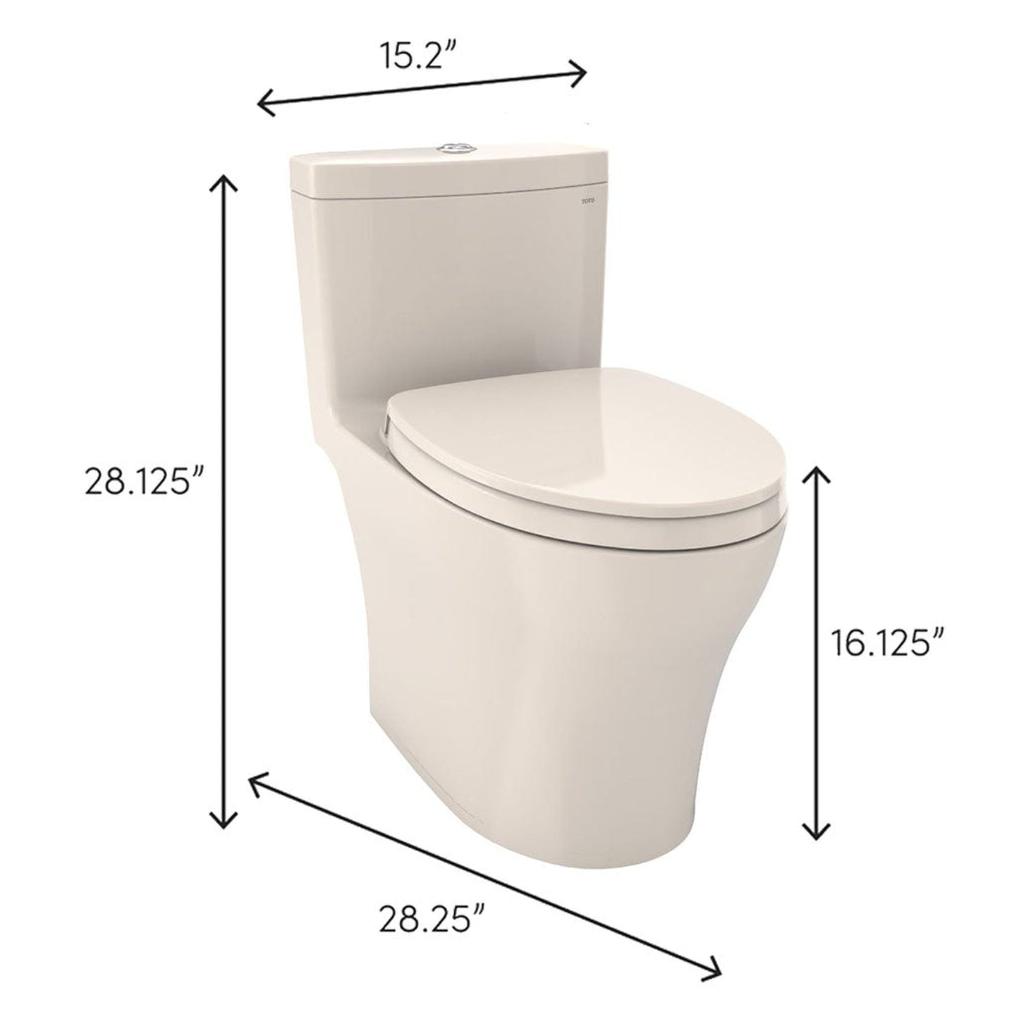 TOTO Aquia IV Sedona Beige One-Piece 0.8 GPF & 1.0 GPF Dual-Flush Elongated Toilet With WASHLET+ Connection - Seat Included