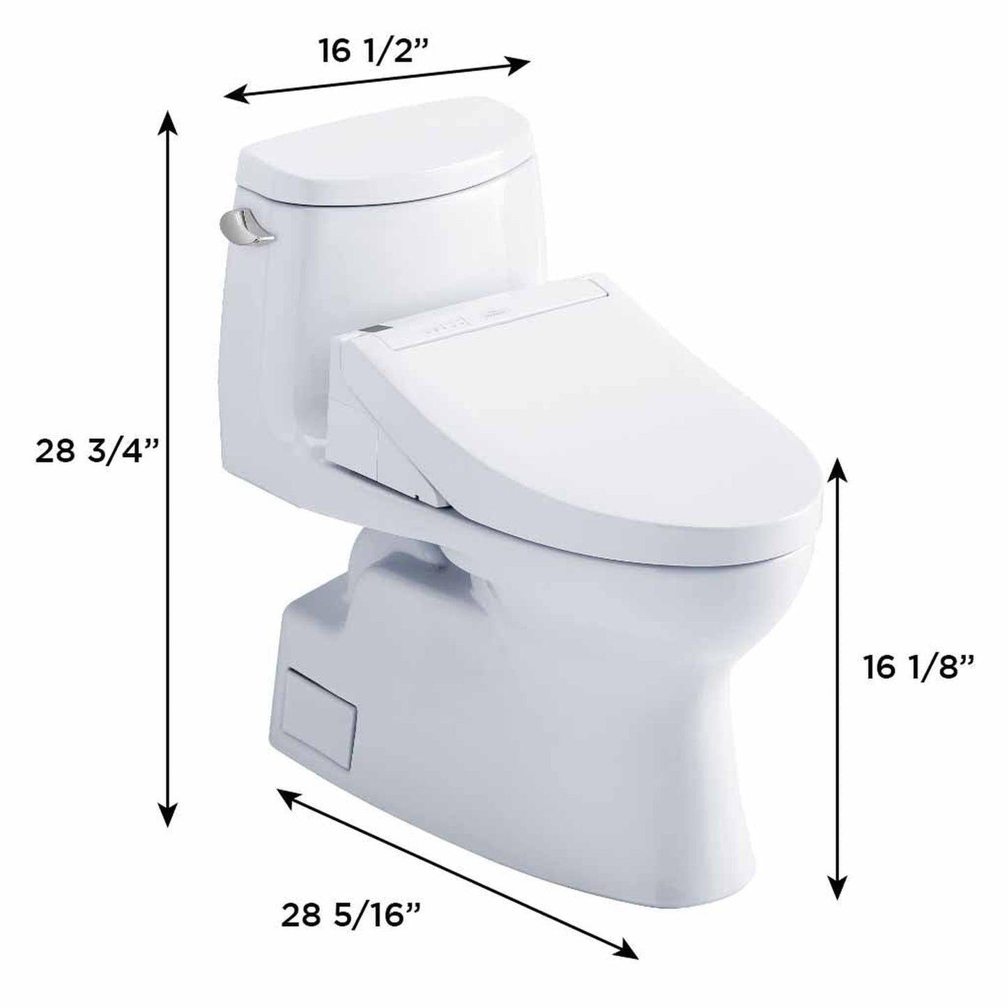 TOTO Carlyle II Cotton White 1.28 GPF One-Piece Elongated Toilet With WASHLET+ C5