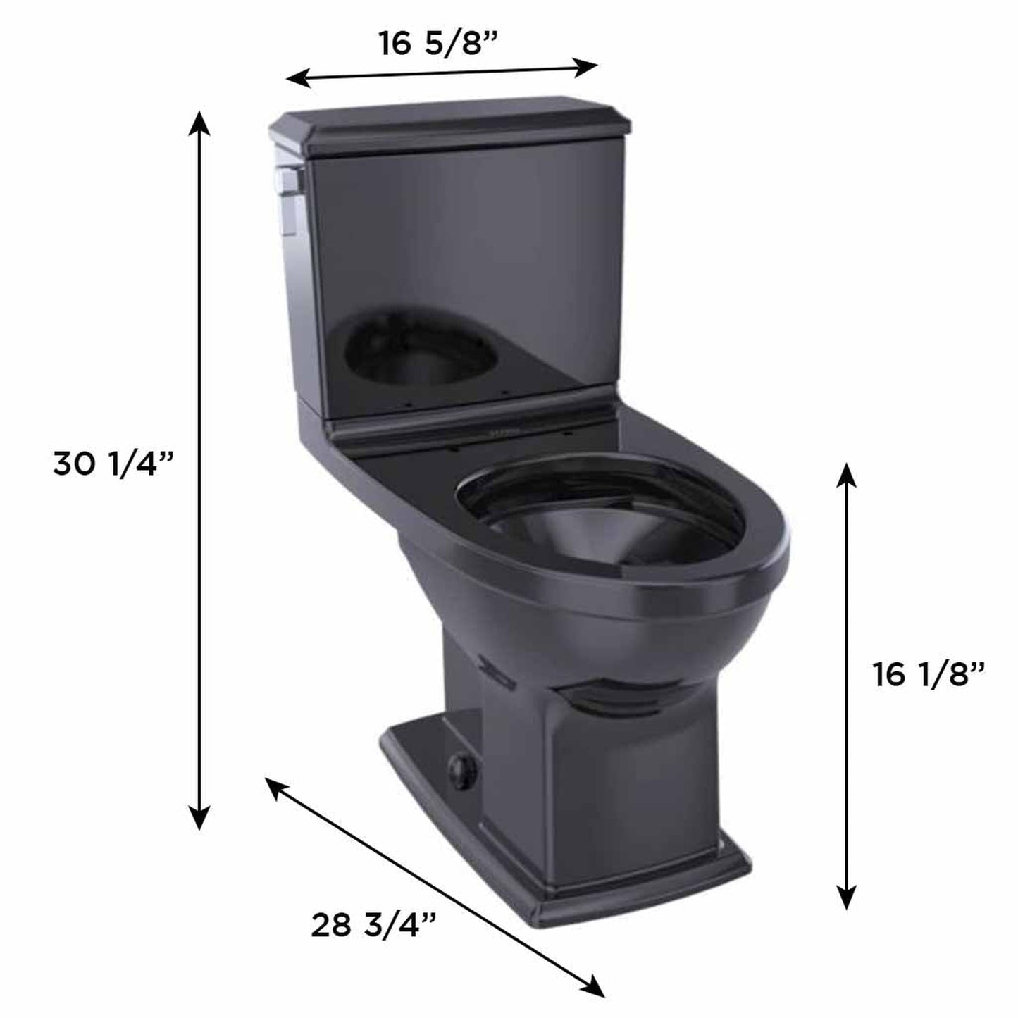 TOTO Connelly Ebony 1.28 GPF and 0.9 GPF Dual-Flush Two-Piece Elongated Toilet Bowl