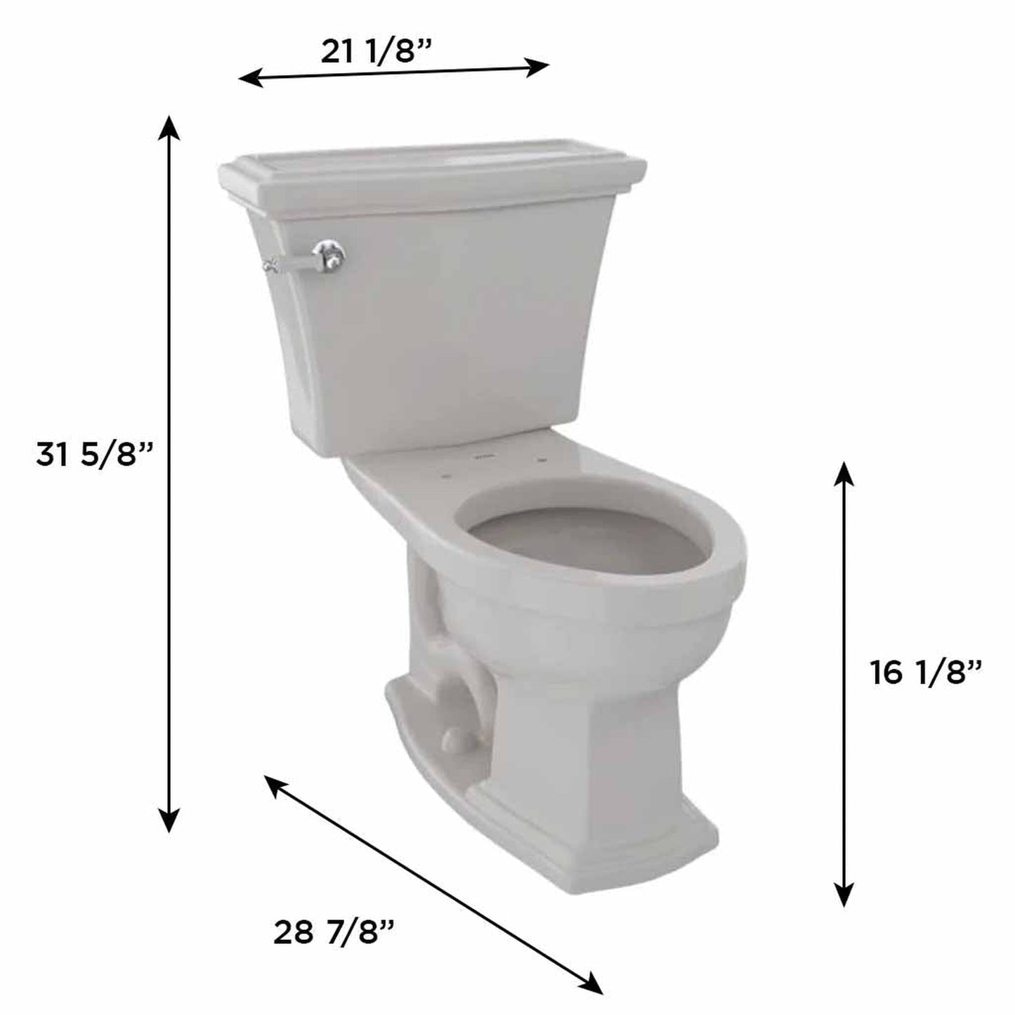 TOTO Eco Clayton Sedona Beige Two-Piece 1.28 GPF Elongated Toilet