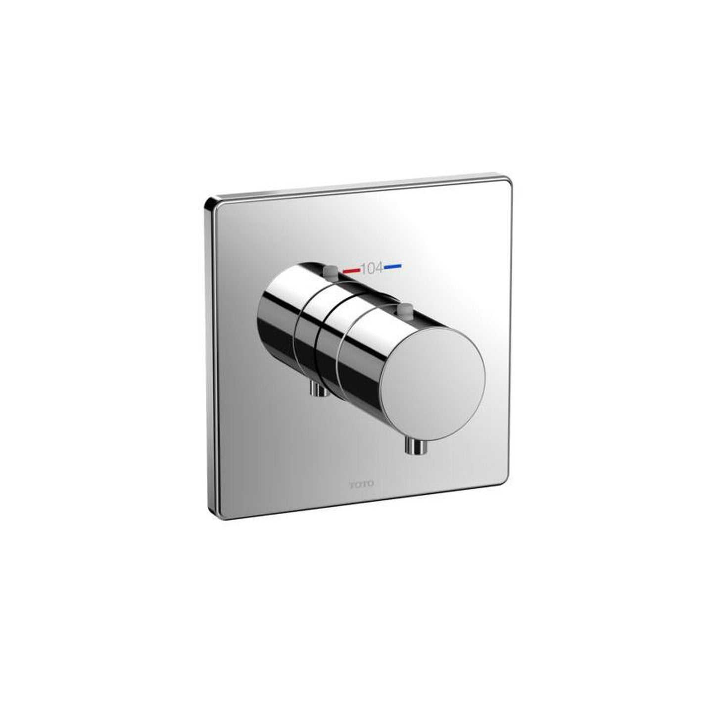 TOTO Polished Chrome Square Thermostatic Mixing Valve Trim
