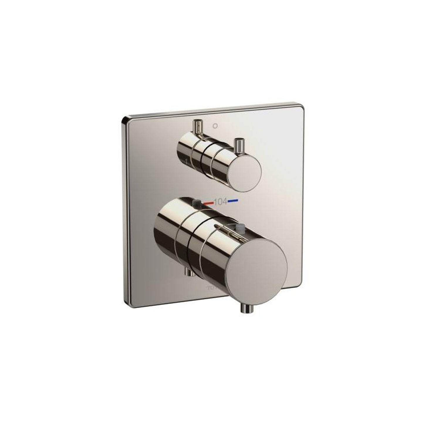 TOTO Polished Nickel Square Thermostatic Mixing Valve With 2-Way Diverter Trim