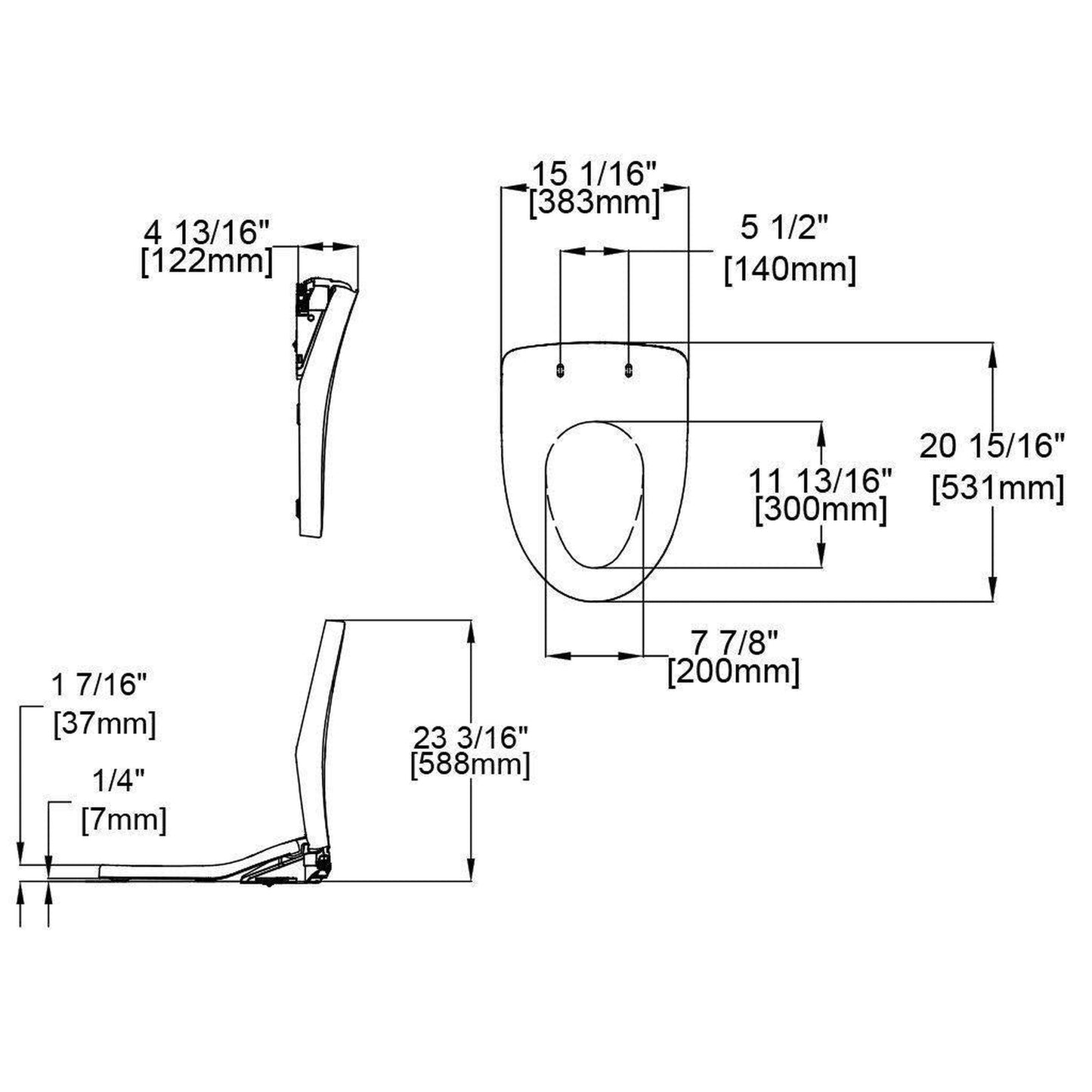 TOTO Washlet s500e Cotton White Classic Electronic Elongated Toilet Bidet Seat