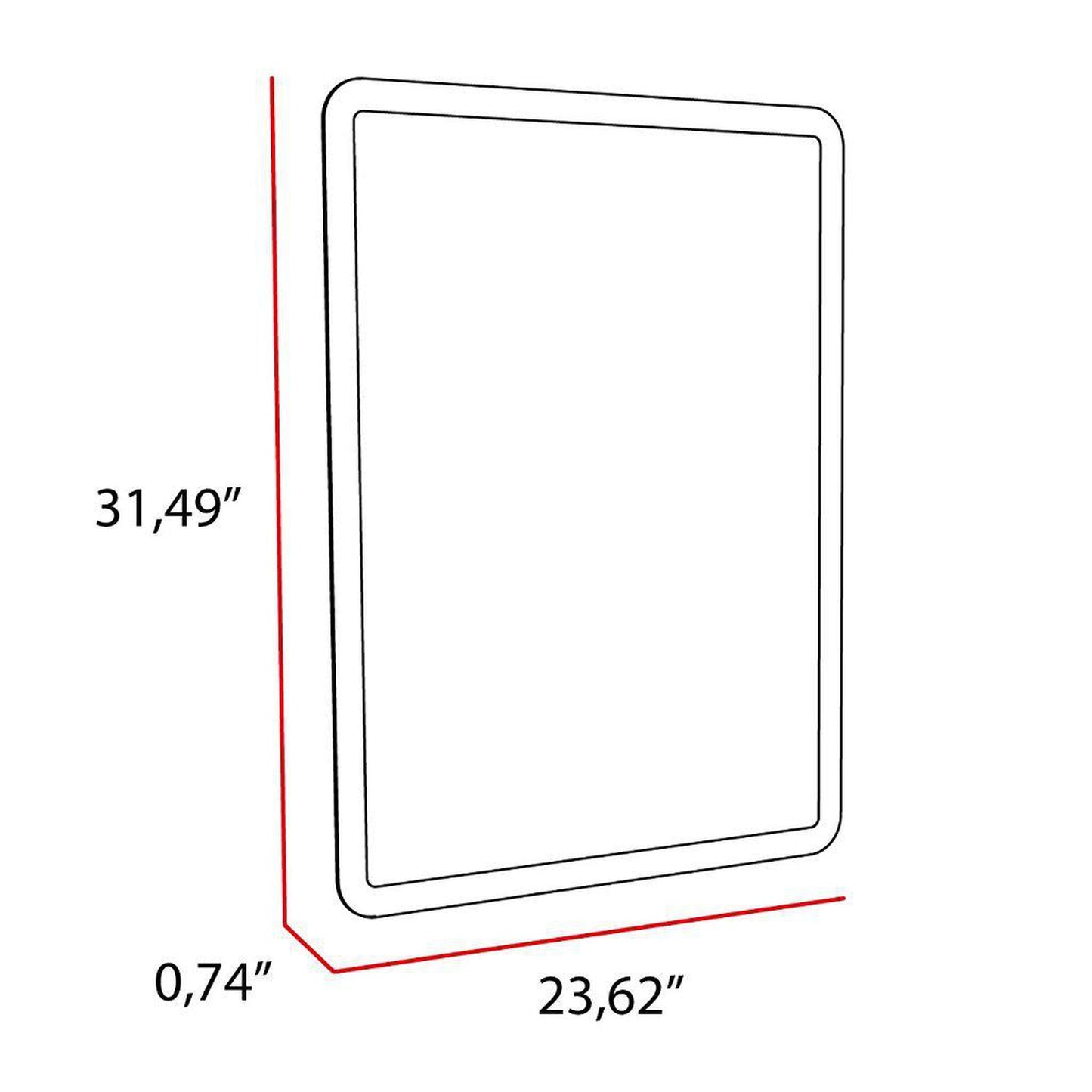 TUHOME Flektar Arezzo 24" x 32" Rectangular Framed Wall-Mounted Mirror With Rounded Edges