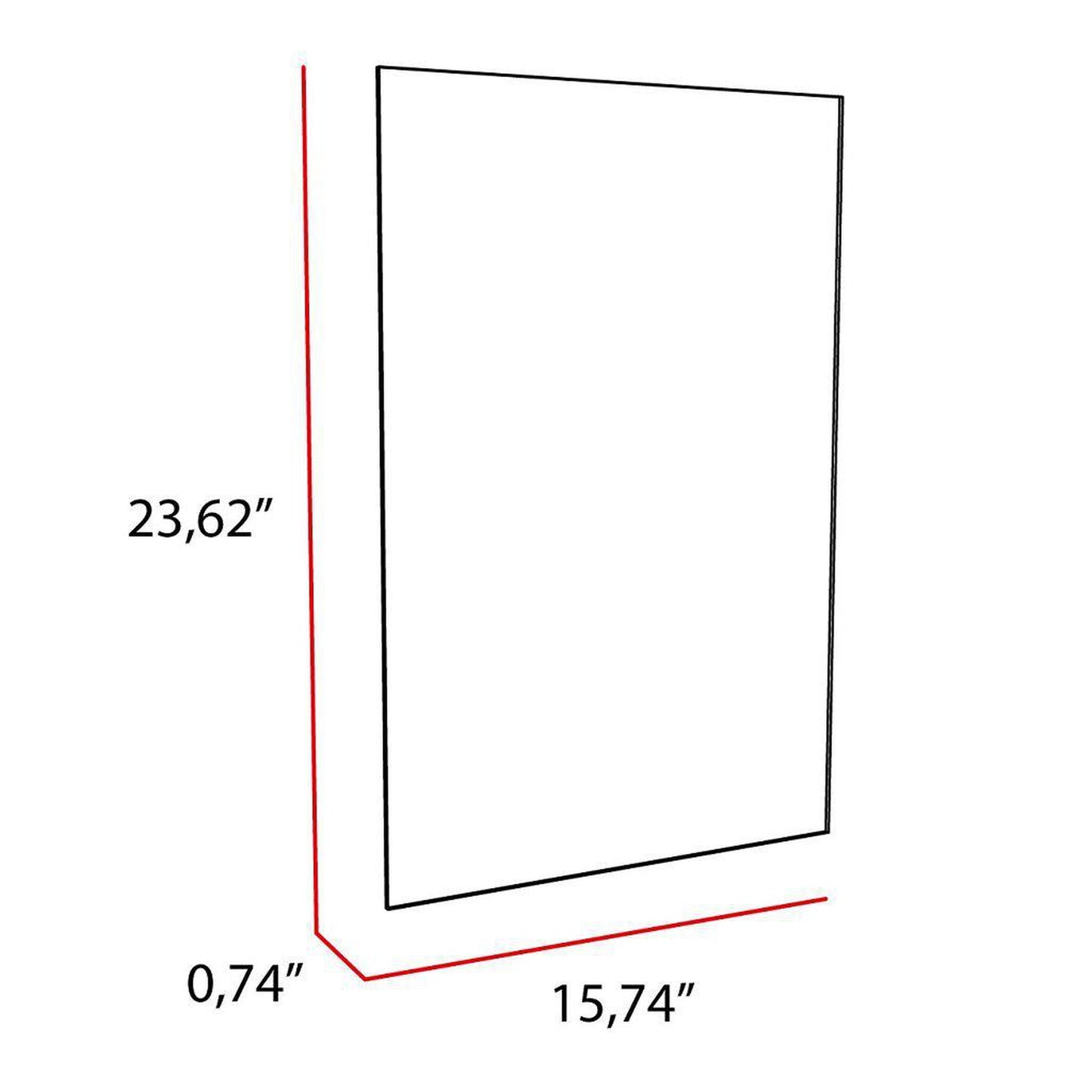TUHOME Flektar Bolonia 16" x 24" Rectangular Frameless Wall-Mounted Mirror