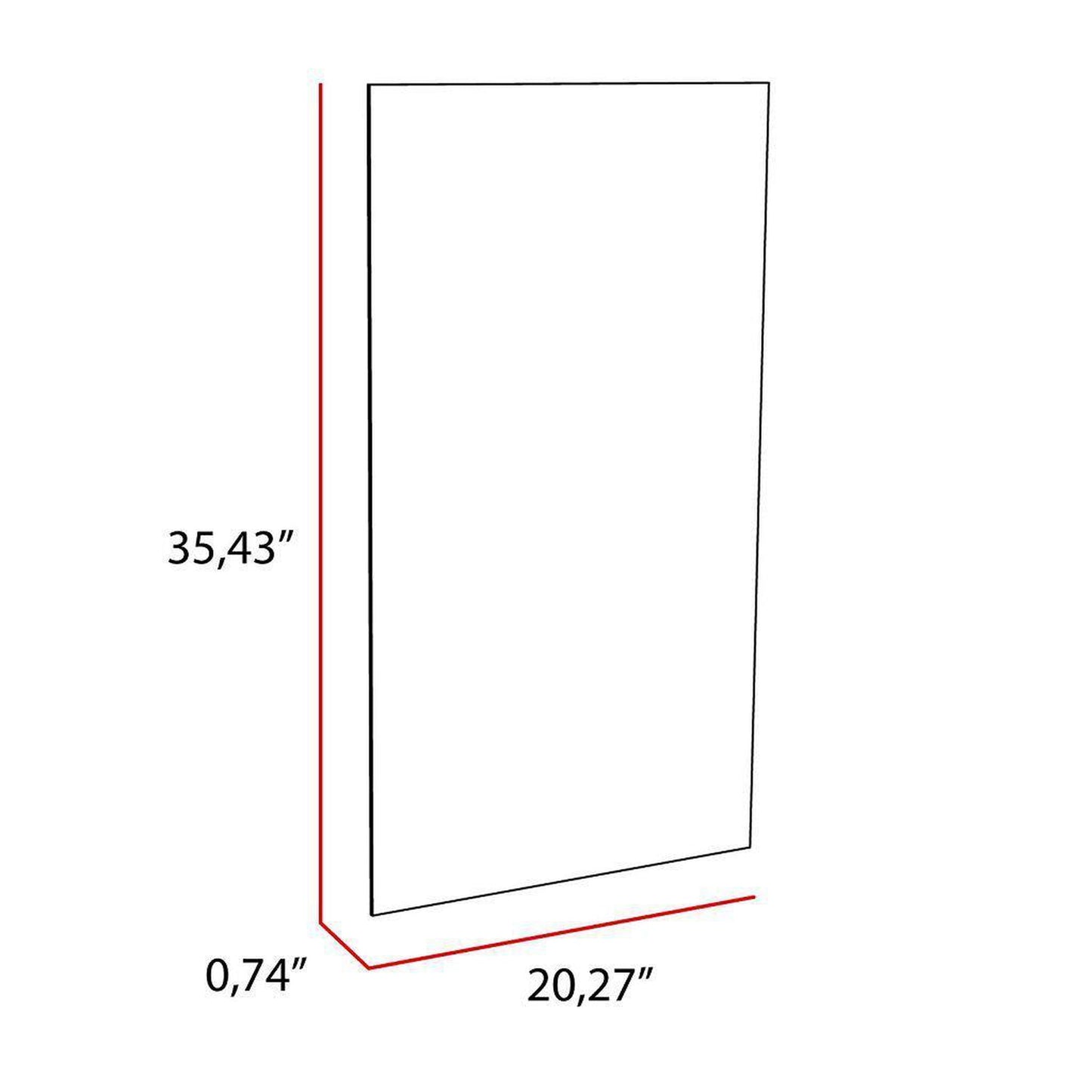 TUHOME Flektar Garda 20" x 35" Rectangular Frameless Wall-Mounted Mirror