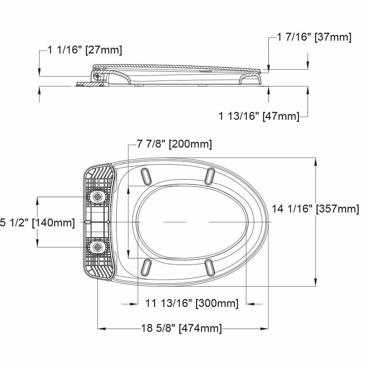 TOTO Ebony Elongated Softclose Toilet Seat