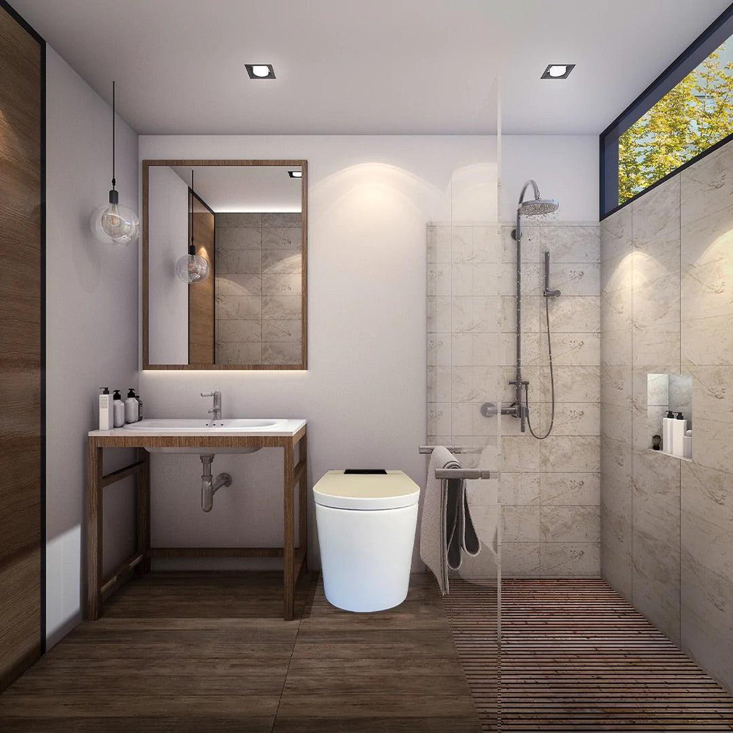 Trone Neodoro Elongated White Luxury Toilet With Smart Bidet and Remote Control