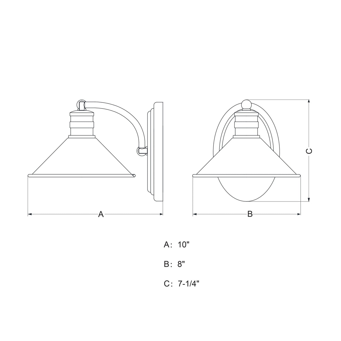 Vaxcel Akron 8" 1-Light Oil Rubbed Bronze and Matte White Vanity Wall Sconce With Metal Shade