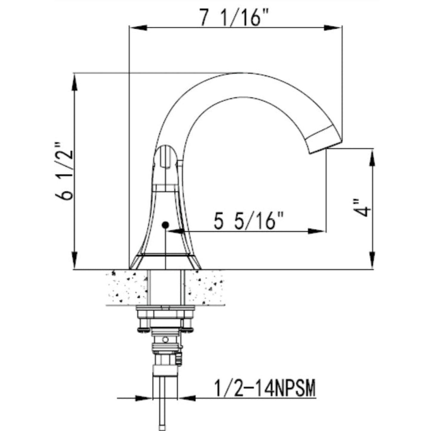 Vinnova Beverly 7" Two Hole Polished Chrome 8" Widespread Low Arc Bathroom Sink Faucet