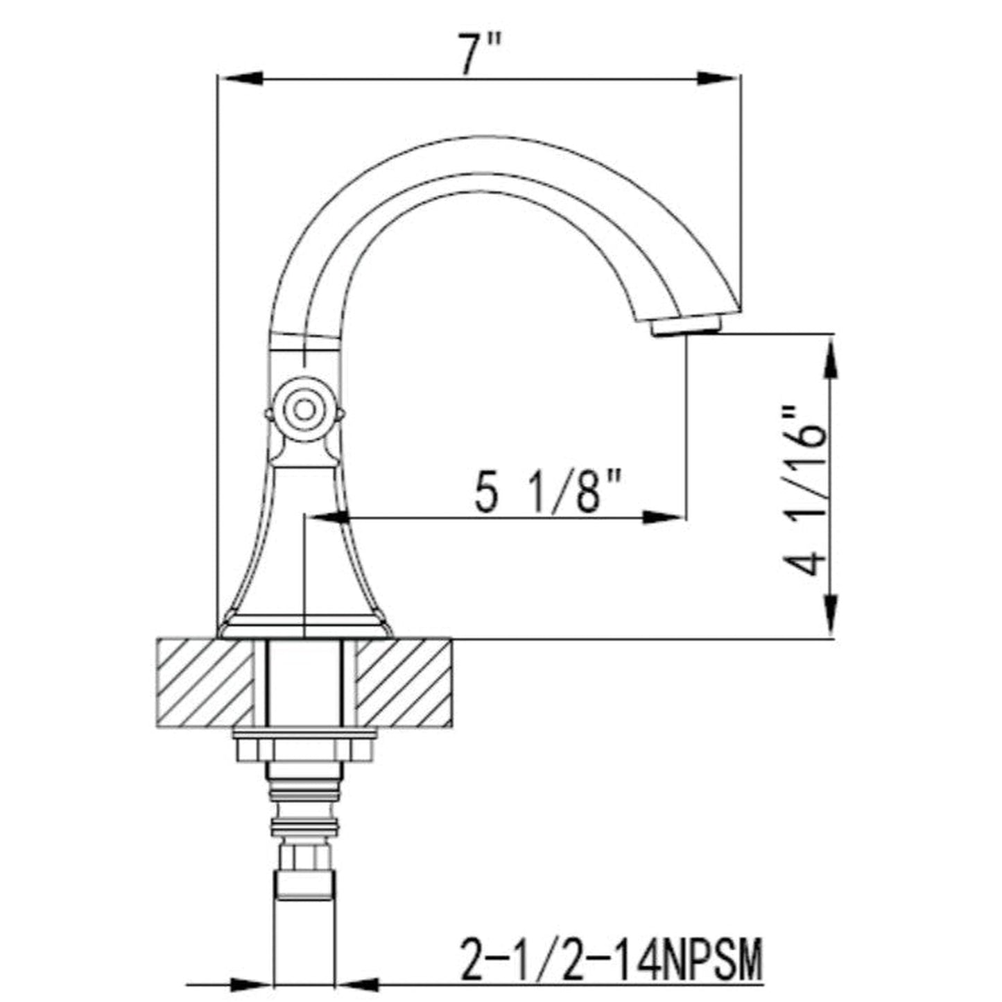 Vinnova Florence 7" Two Hole Polished Chrome 8" Widespread Low Arc Bathroom Sink Faucet