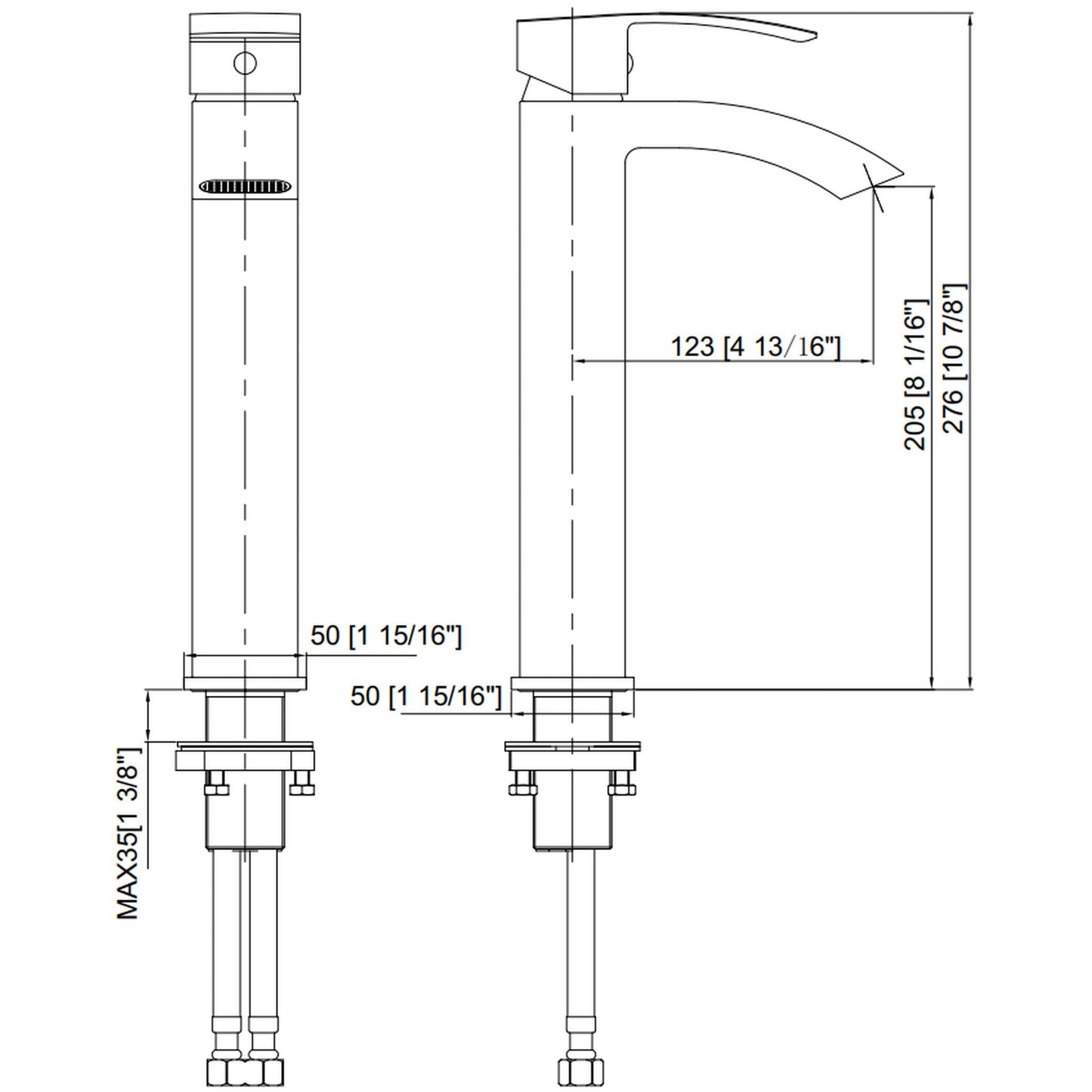 Vinnova Noya 11" Single Hole Brushed Gold High Arc Vessel Bathroom Sink Faucet
