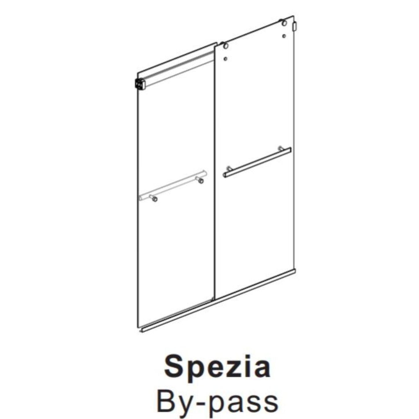 Vinnova Spezia 60" x 76" Matte Black Double Sliding Bypass Frameless Shower Door