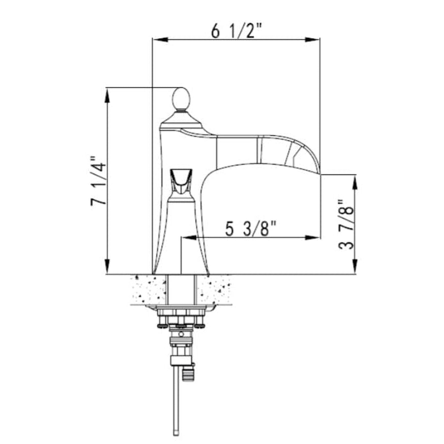 Vinnova Ukiah 7" Two Hole Brushed Gold 8" Widespread Low Arc Waterfall Bathroom Sink Faucet