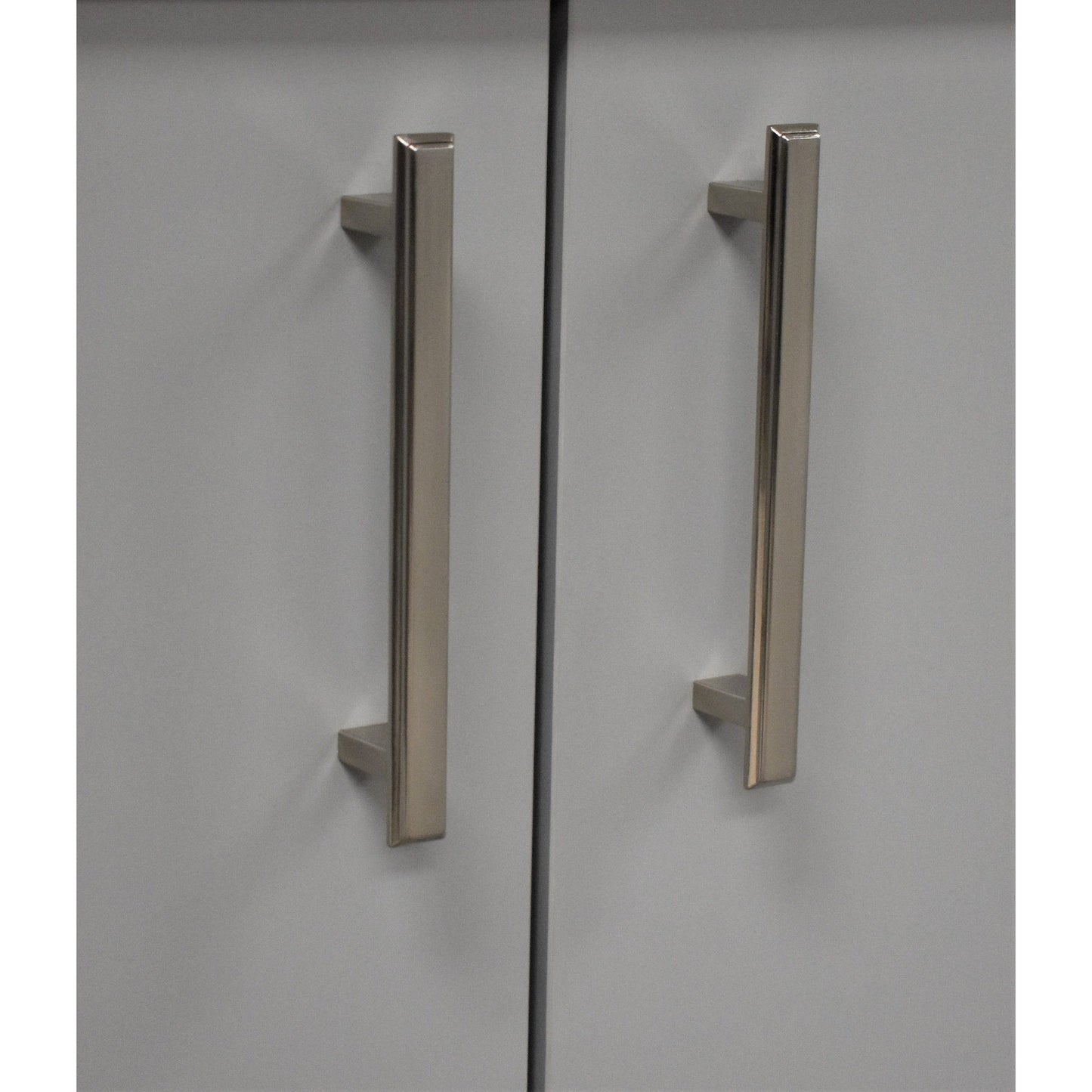 Volpa USA Capri 24" x 22" Gray Freestanding Modern Bathroom Vanity With Preinstalled Undermount Sink And Carrara Marble top With Brushed Nickel Edge Handles