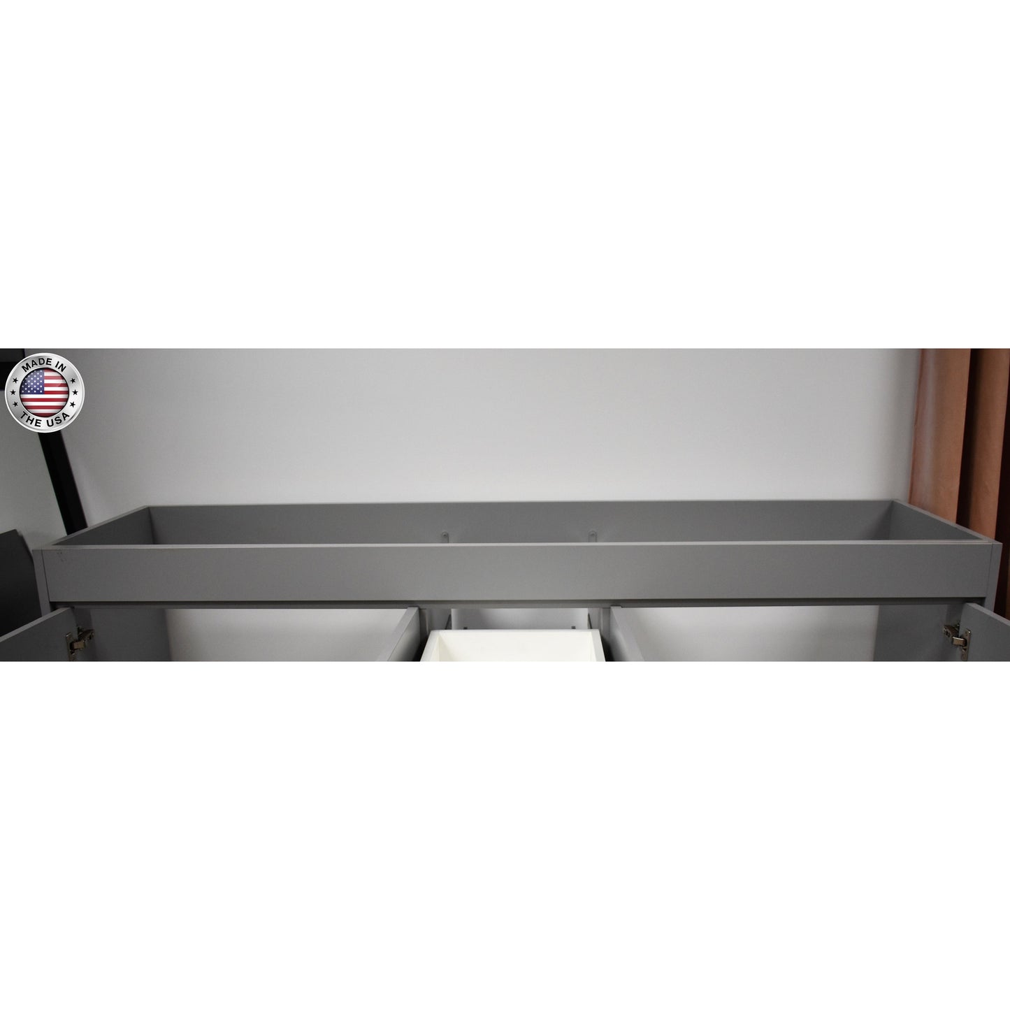 Volpa USA Capri 72" x 22" Gray Modern Bathroom Vanity For Double Sinks With Brushed Nickel Edge Handles