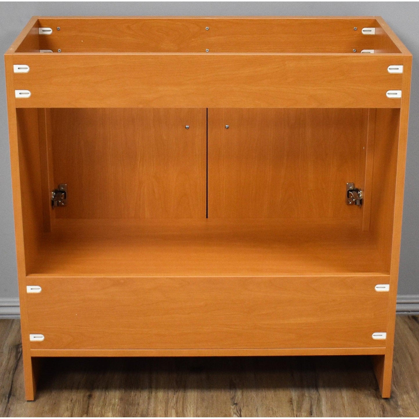 Volpa USA Pacific 36" Honey Maple Freestanding Modern Bathroom Vanity With Brushed Nickel Round Handles Cabinet Only