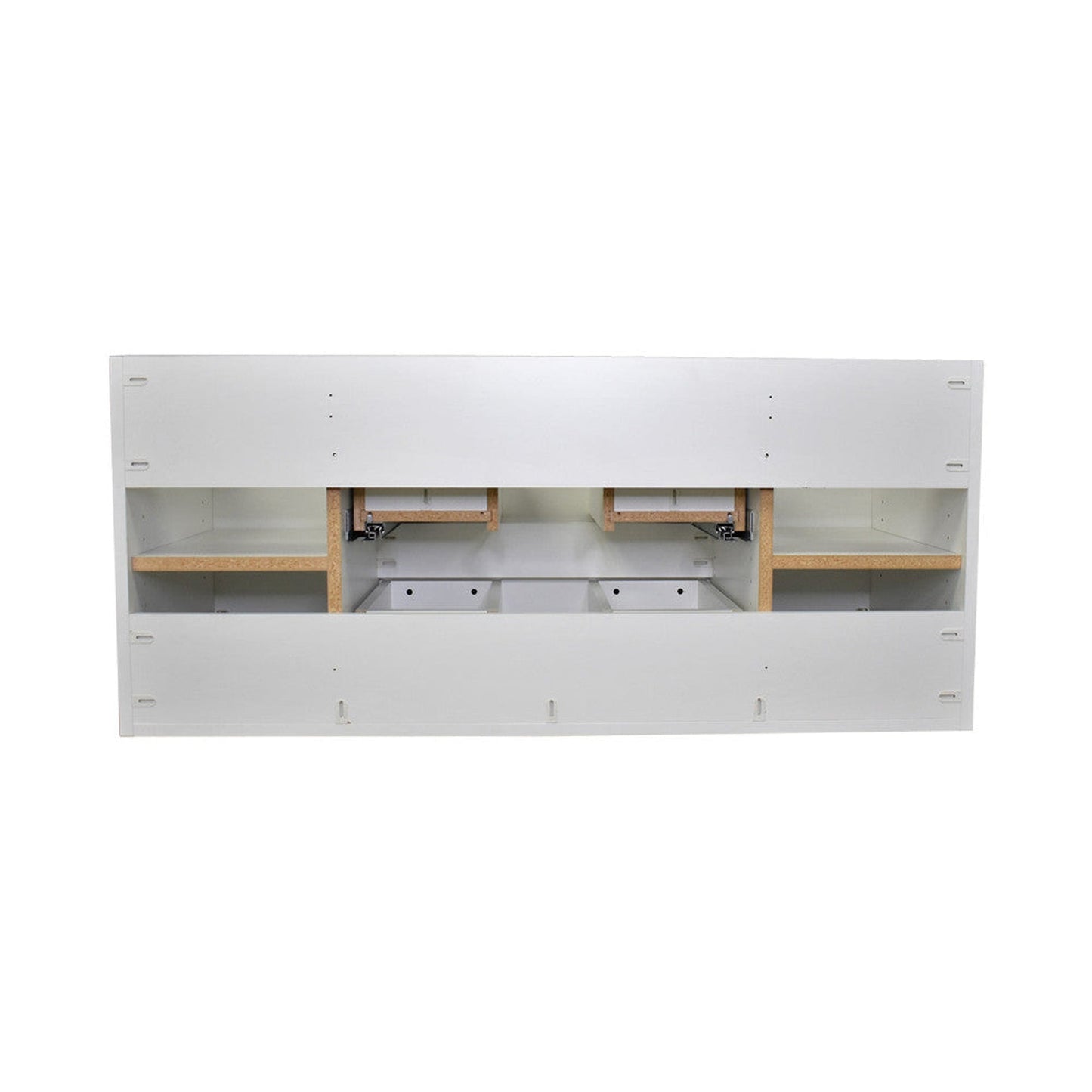 Volpa USA Salt 48" x 18" Glossy White Wall-Mounted Floating Bathroom Vanity With Drawers, Integrated Porcelain Ceramic Top and Integrated Ceramic Sink