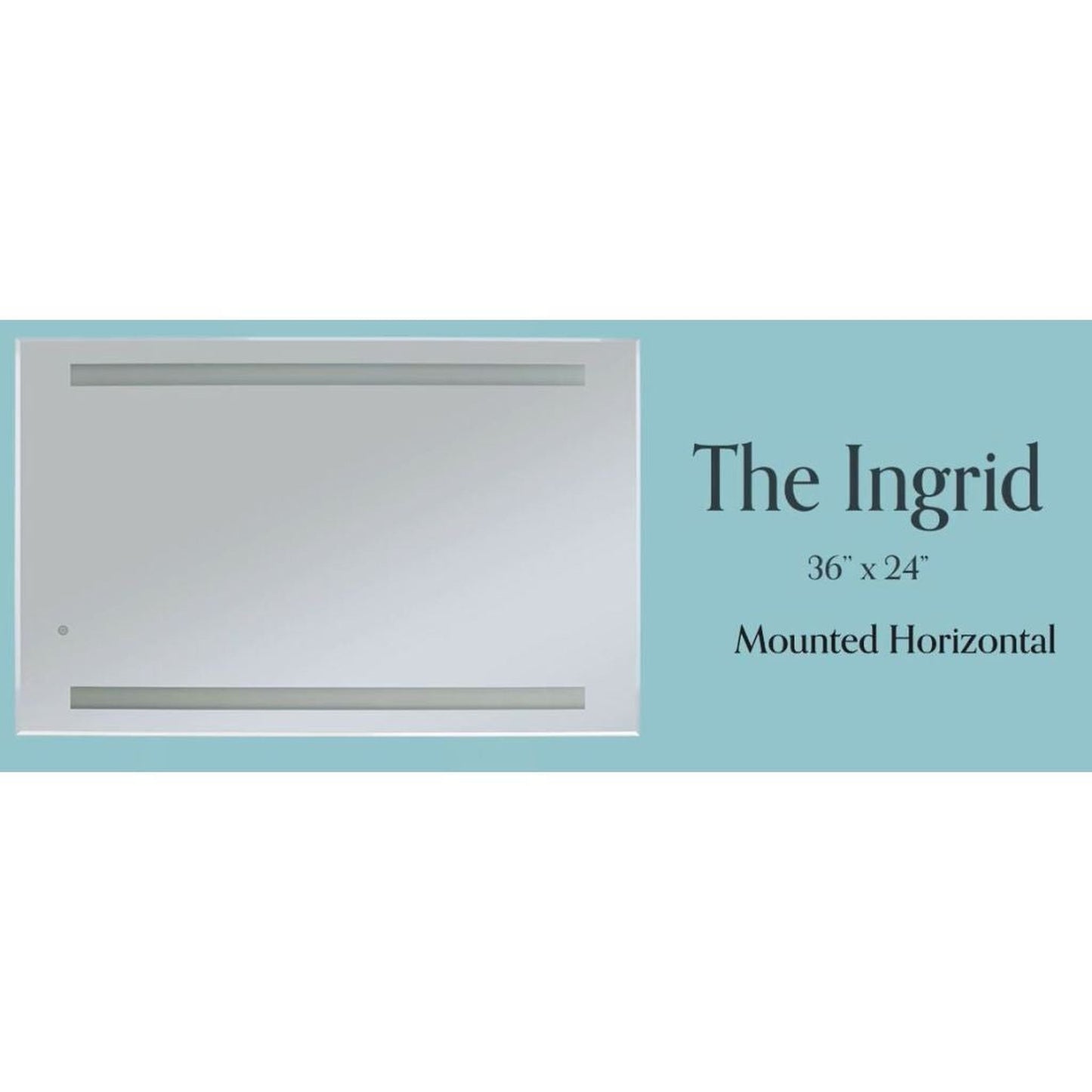 WarmlyYours Ingrid 36″ x 24″ Rectangular Frameless Wall-Mounted LED Daylight 5,000K Backlit Mirror