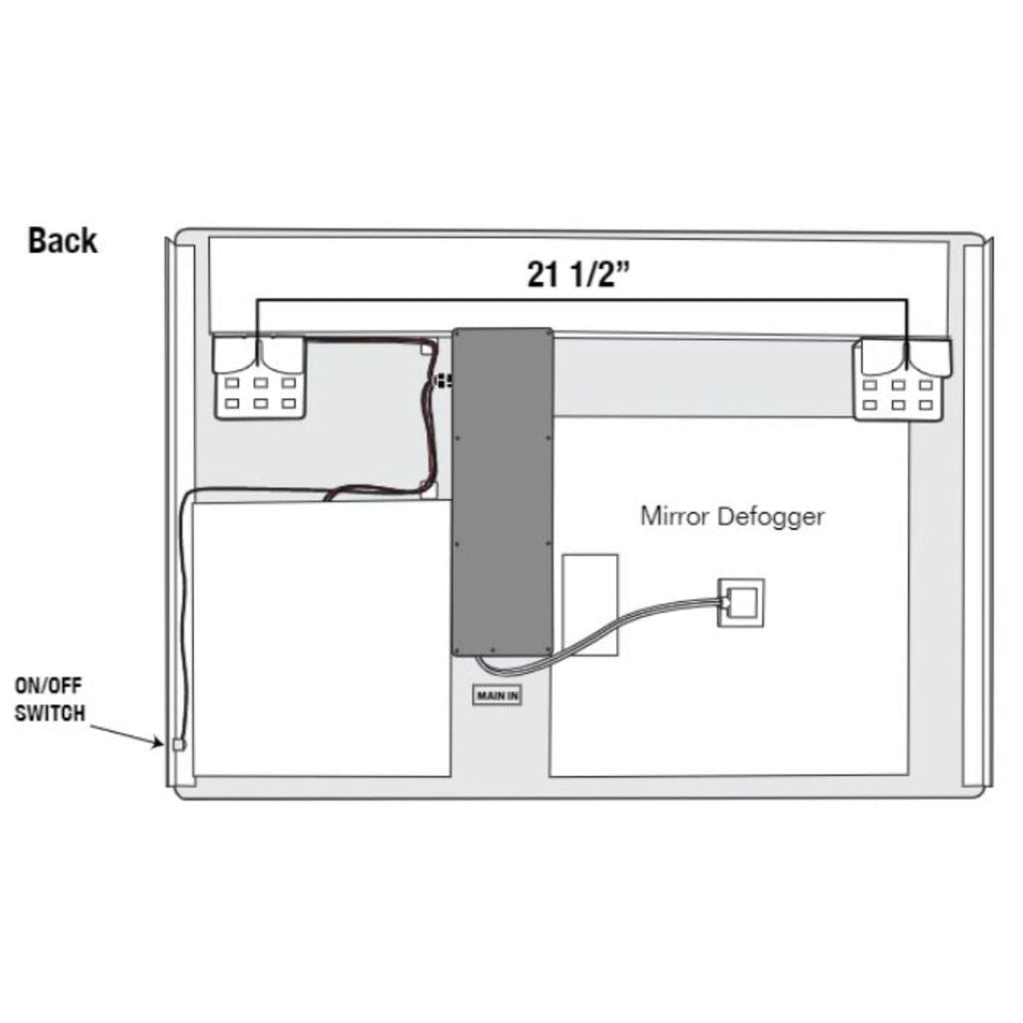 WarmlyYours Judy 36″ x 24″ Rectangular Frameless Wall-Mounted 3X Magnifying LED Cool 6,500K or Warm 3,000K Backlit Mirror With Integrated Defogger