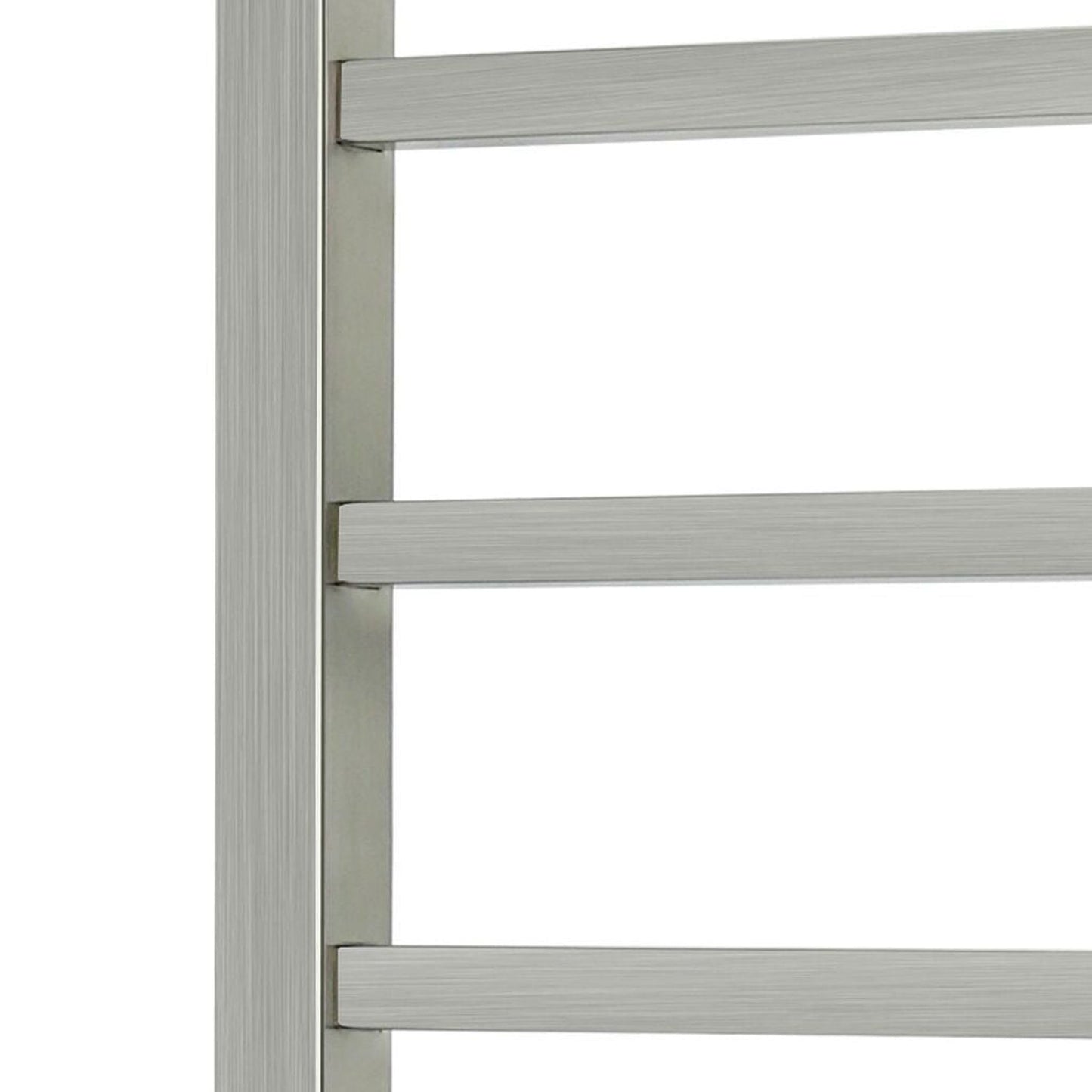 WarmlyYours Sydney 17" x 43" Brushed Stainless Steel Wall-Mounted 10-Bar Hardwired Towel Warmer