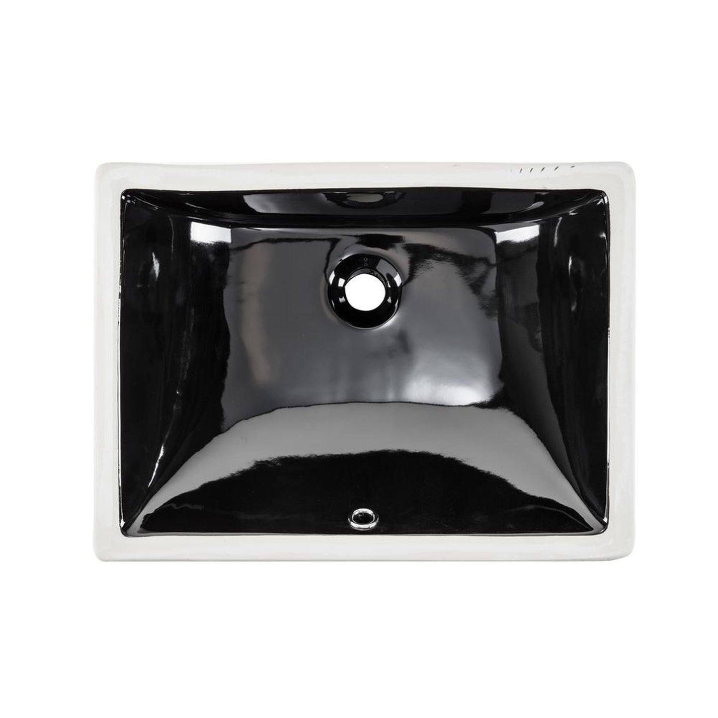 Wells Sinkware Rhythm 18" Rectangle Ebony Traditional Vitreous Ceramic Undermount Bathroom Sink