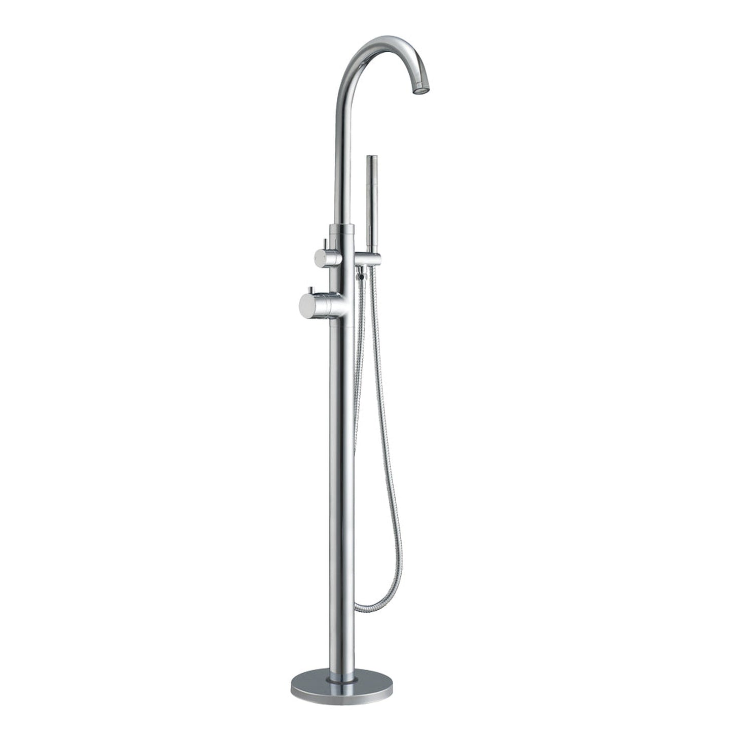 Whitehaus Bathhaus WHT7369S-C Polished Chrome Freestanding 41" Single Lever Tub Filler With Integrated Diverter Valve