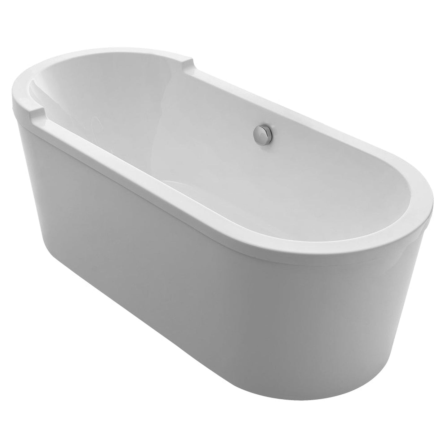 Whitehaus Bathhaus WHVT180BATH Oval Double Ended Single Sided Armrest Freestanding Lucite Acrylic Bathtub