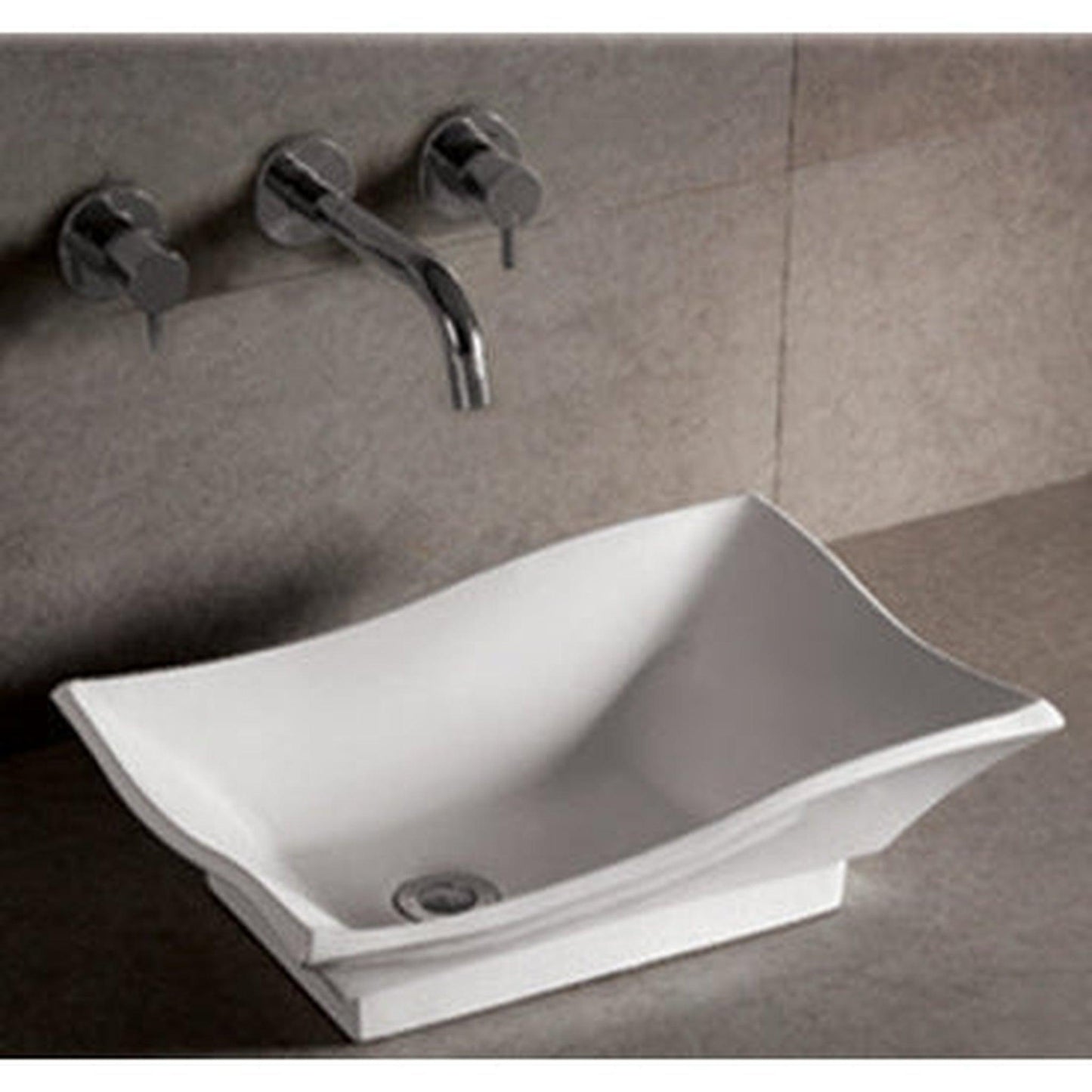 Whitehaus Isabella WHKN1078 Rectangular Above Mount Basin With Offset Center Drain