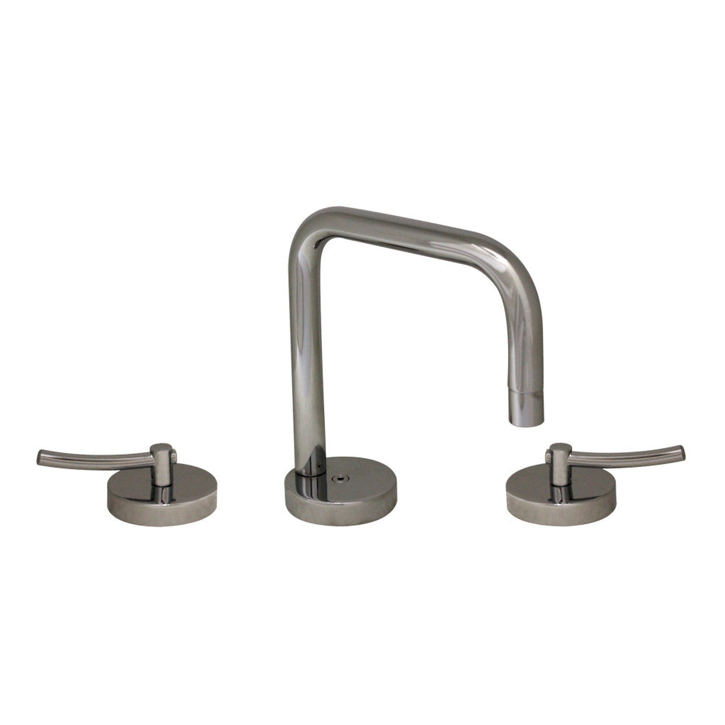Whitehaus Metrohaus WH81214L-C Polished Chrome Lavatory Widespread Faucet With Swivel Spout Pop-up Waste and Lever Handles