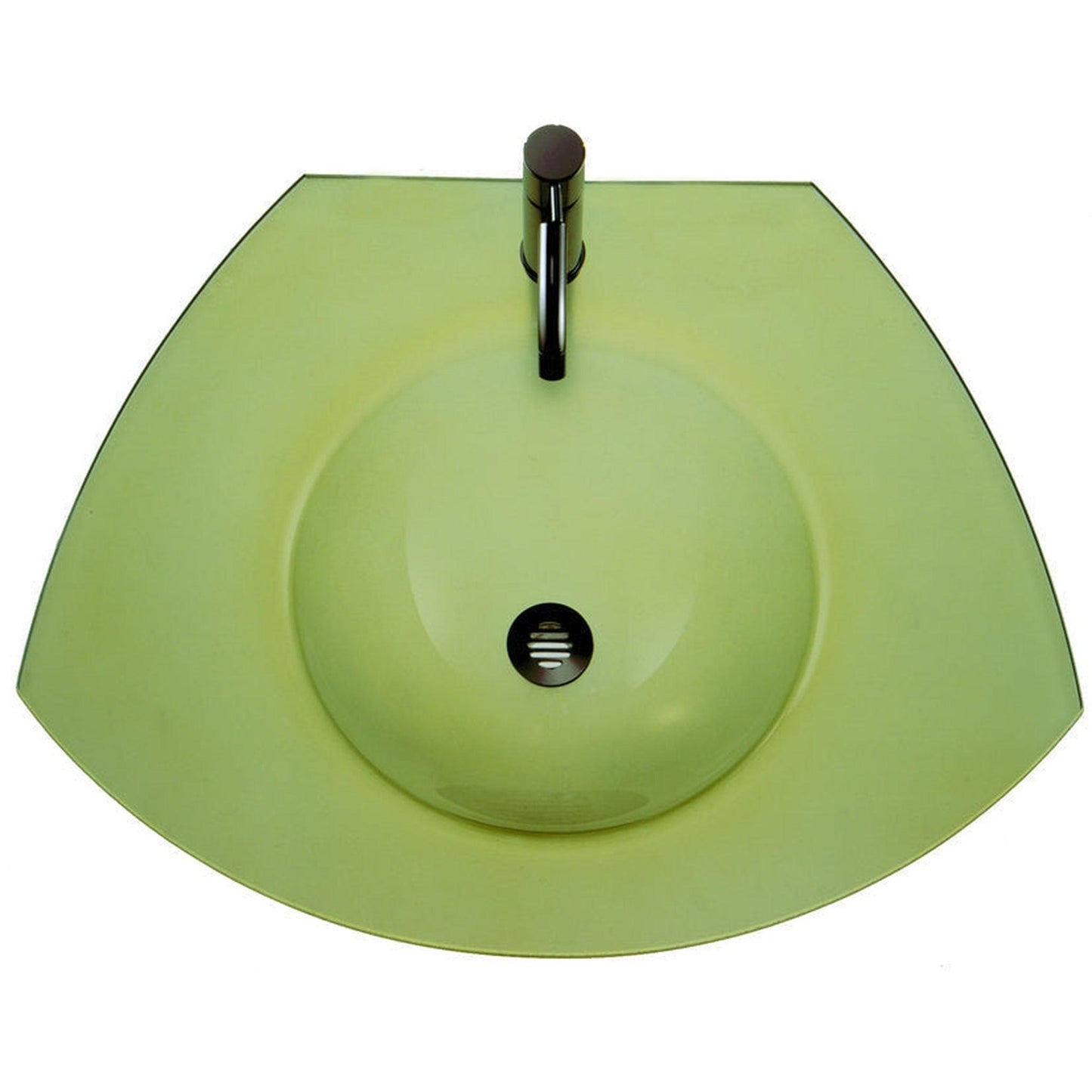 Whitehaus New Generation WHECOLOOM-YELLOW Ecoloom Trapezoidal Glass Counter Top With Integrated Round Basin With Center Drain