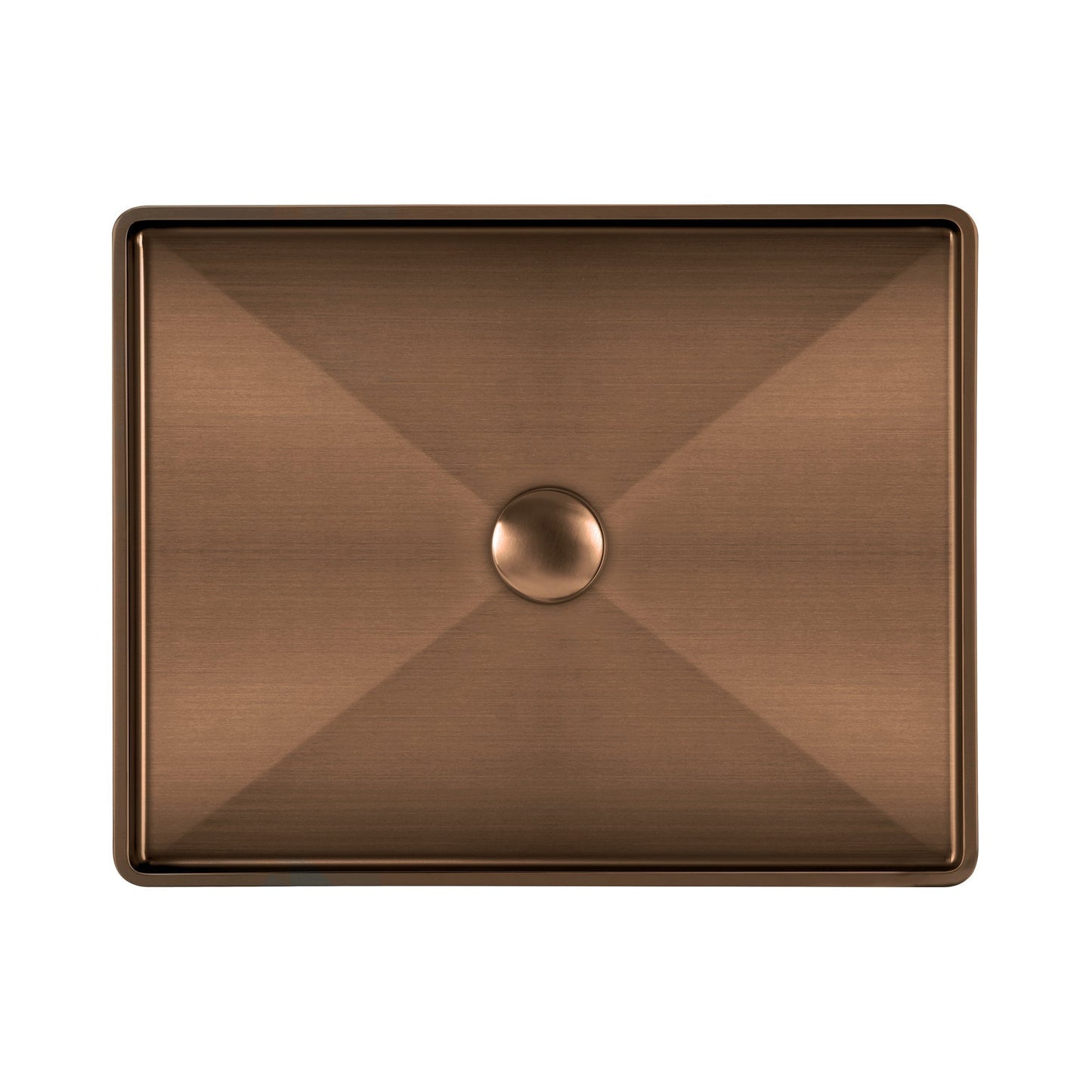 Whitehaus Noah Plus WHNPL1578-CO Rectangular Copper Above Mount Basin Set With Center Drain