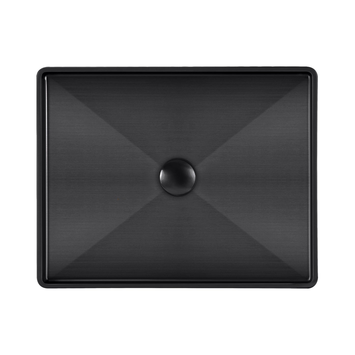 Whitehaus Noah Plus WHNPL1578-MBLK Rectangular Matte Black Textured Above Mount Basin Set With Center Drain