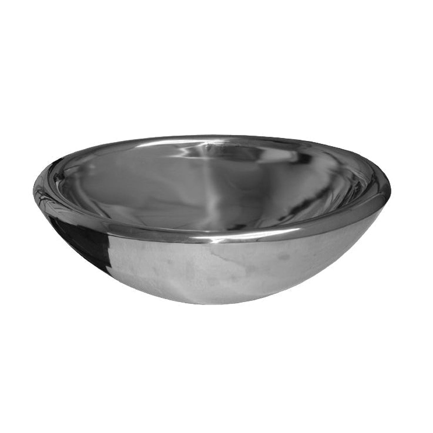 Whitehaus Noah's Collection WHNVE217 Double Layer Mirrored Stainles Steel Above Mount Bathroom Basin With Center Drain