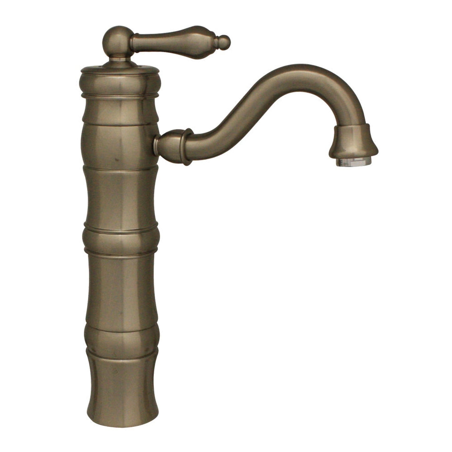 Whitehaus Vintage III WHSL3-9724-BN Brushed Nickel Single Hole/Single Lever Elevated Lavatory Faucet With Traditional Spout