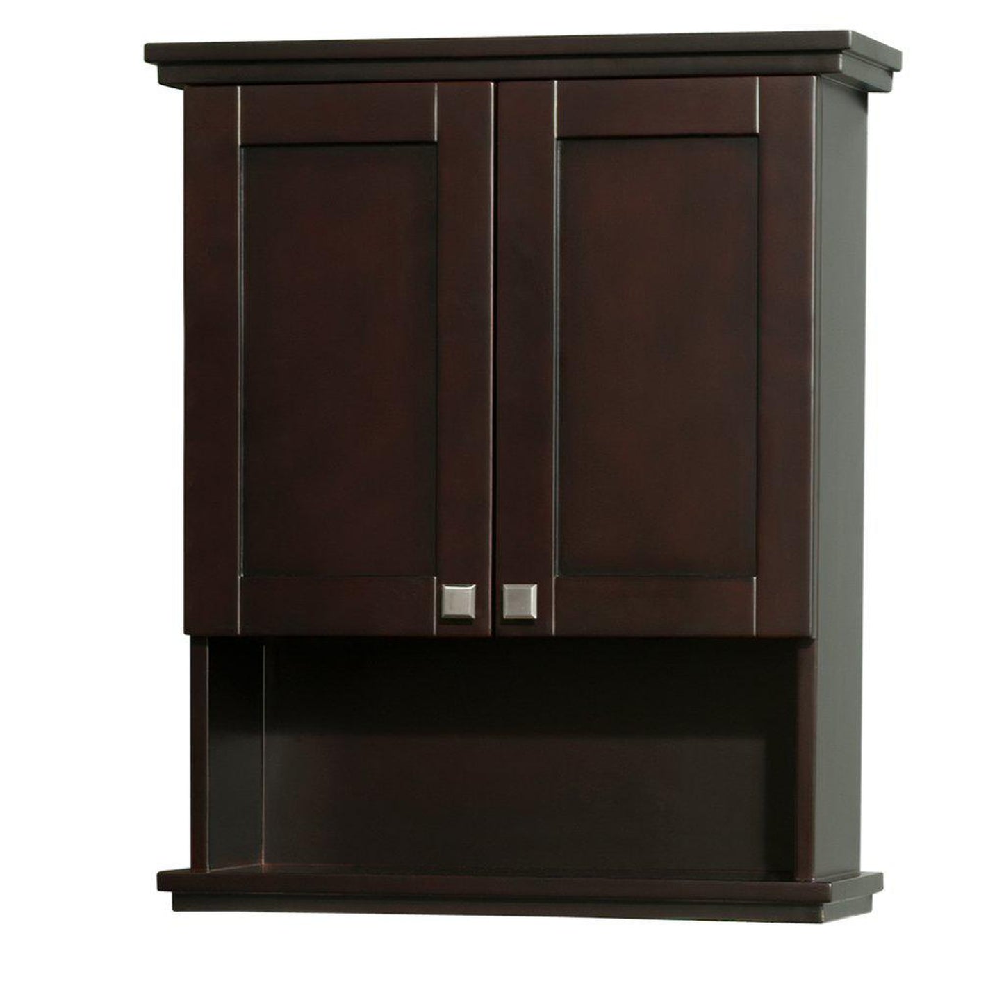 Wyndham Collection Acclaim Solid Oak Bathroom Wall-Mounted Storage Espresso Cabinet