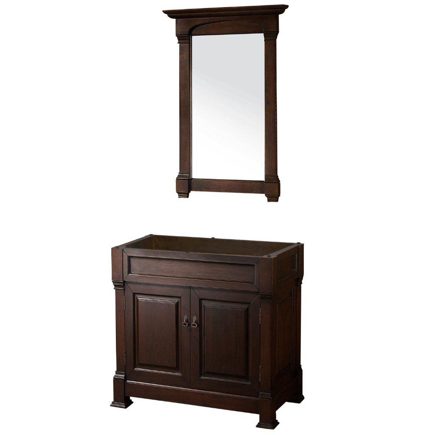 Wyndham Collection Andover 36" Single Bathroom Dark Cherry Vanity Set With 28" Mirror
