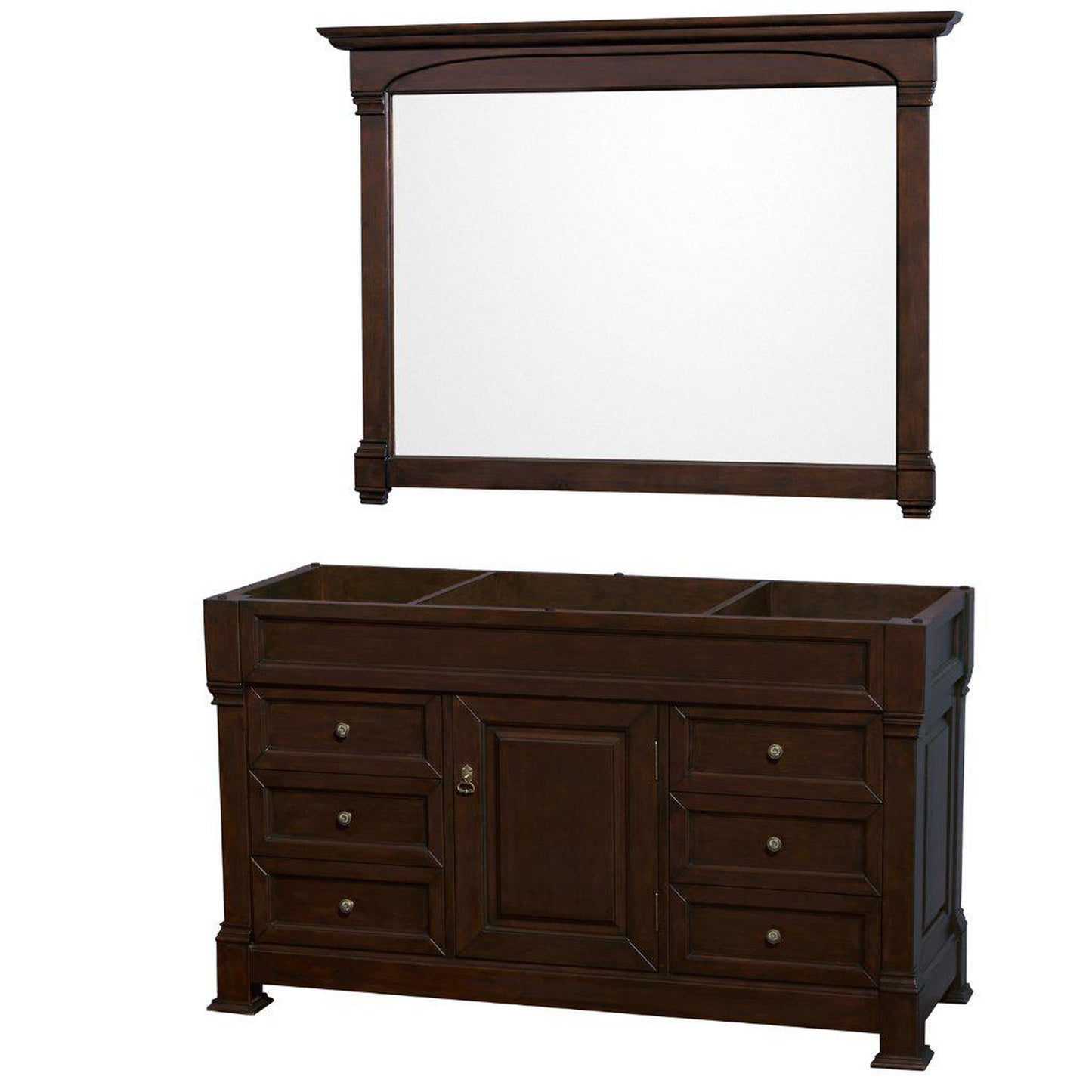 Wyndham Collection Andover 60" Single Bathroom Dark Cherry Vanity Set With 56" Mirror