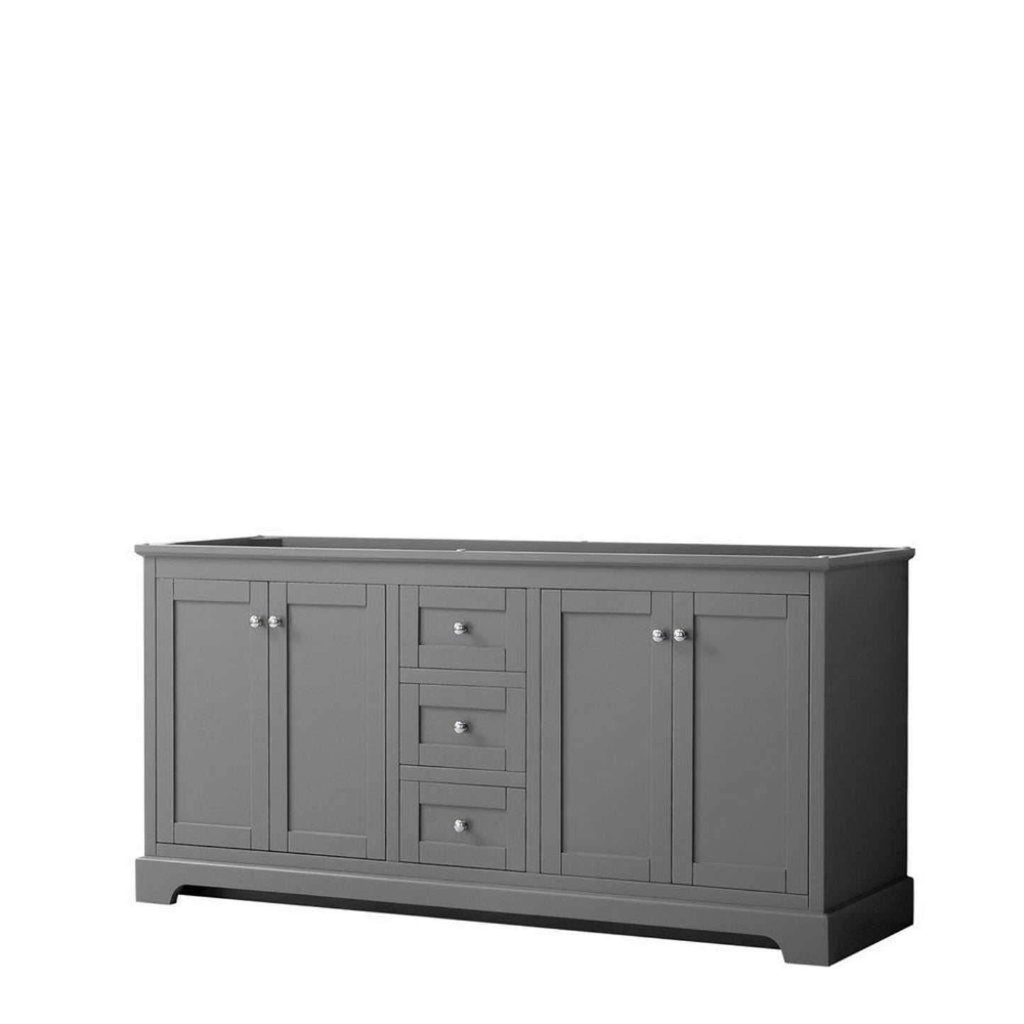 Wyndham Collection Avery 72" Dark Gray Double Bathroom Vanity