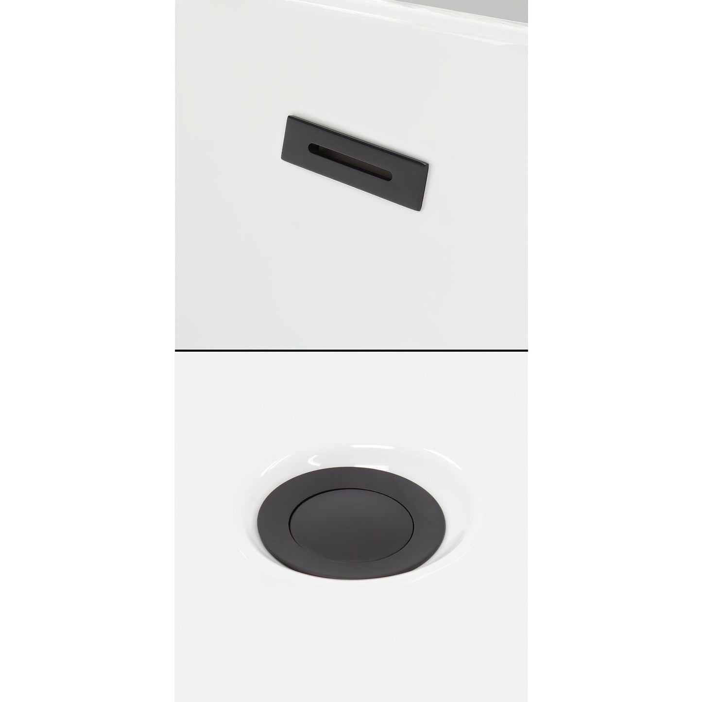 Wyndham Collection Brooklyn 67" Freestanding Bathtub in White With Floor Mounted Faucet, Drain and Overflow Trim in Matte Black