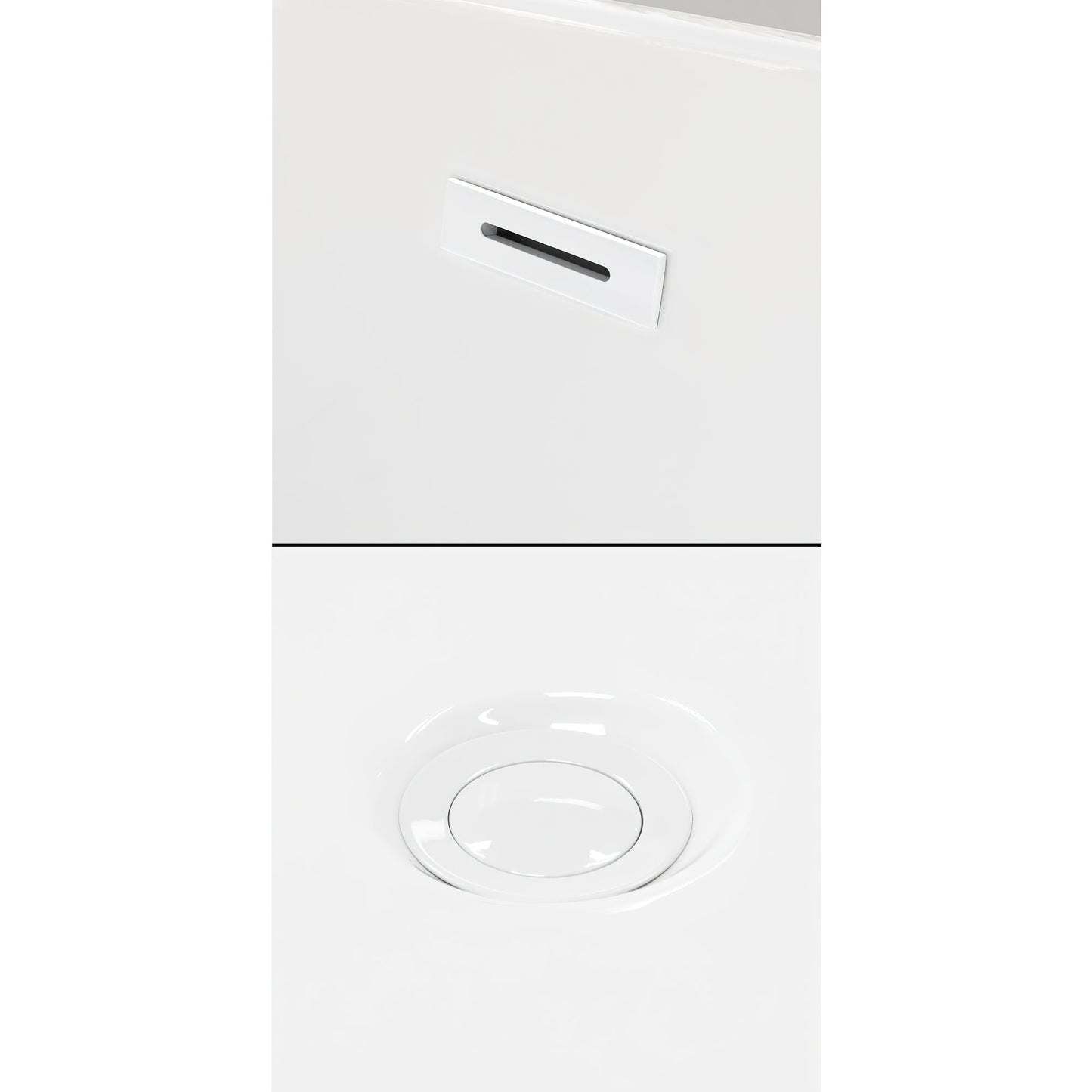 Wyndham Collection Cybill 67" Freestanding Bathtub in White With Shiny White Drain and Overflow Trim