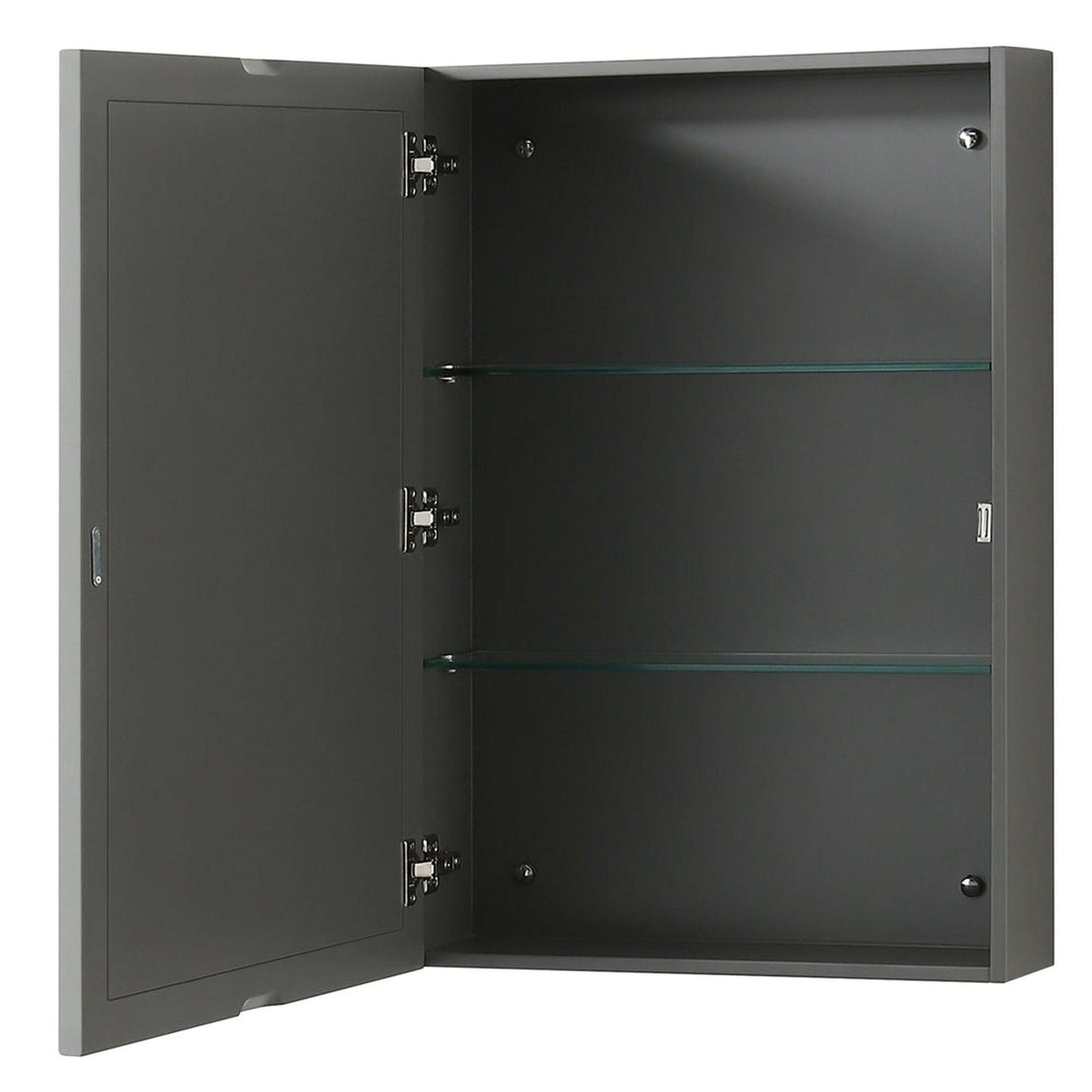 Wyndham Collection Deborah 48" Single Bathroom Vanity in Dark Gray, No Countertop, No Sink, and Medicine Cabinet