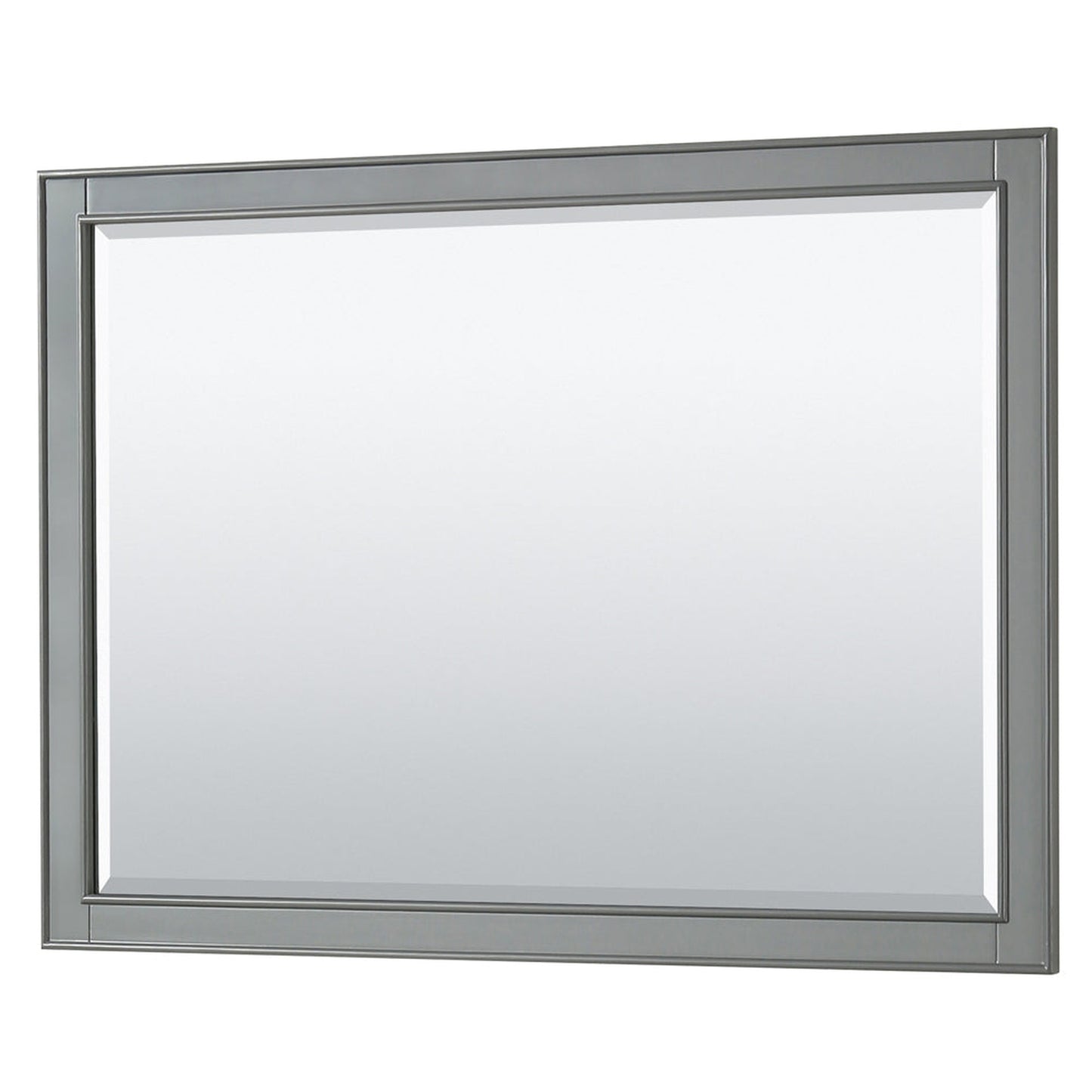 Wyndham Collection Deborah 48" Single Bathroom Vanity in Dark Gray, White Carrara Marble Countertop, Undermount Square Sink, and 46" Mirror