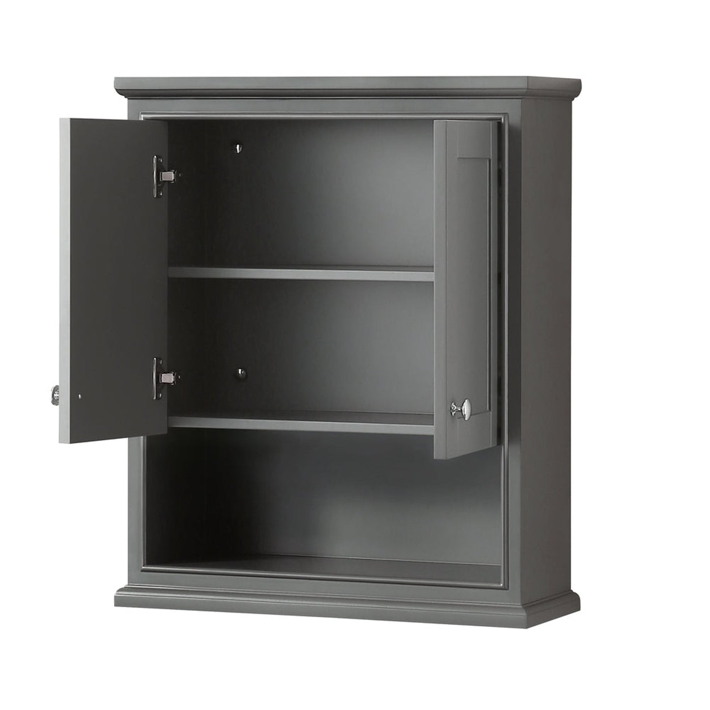 Wyndham Collection Deborah Bathroom Wall-Mounted Storage Cabinet in Dark Gray