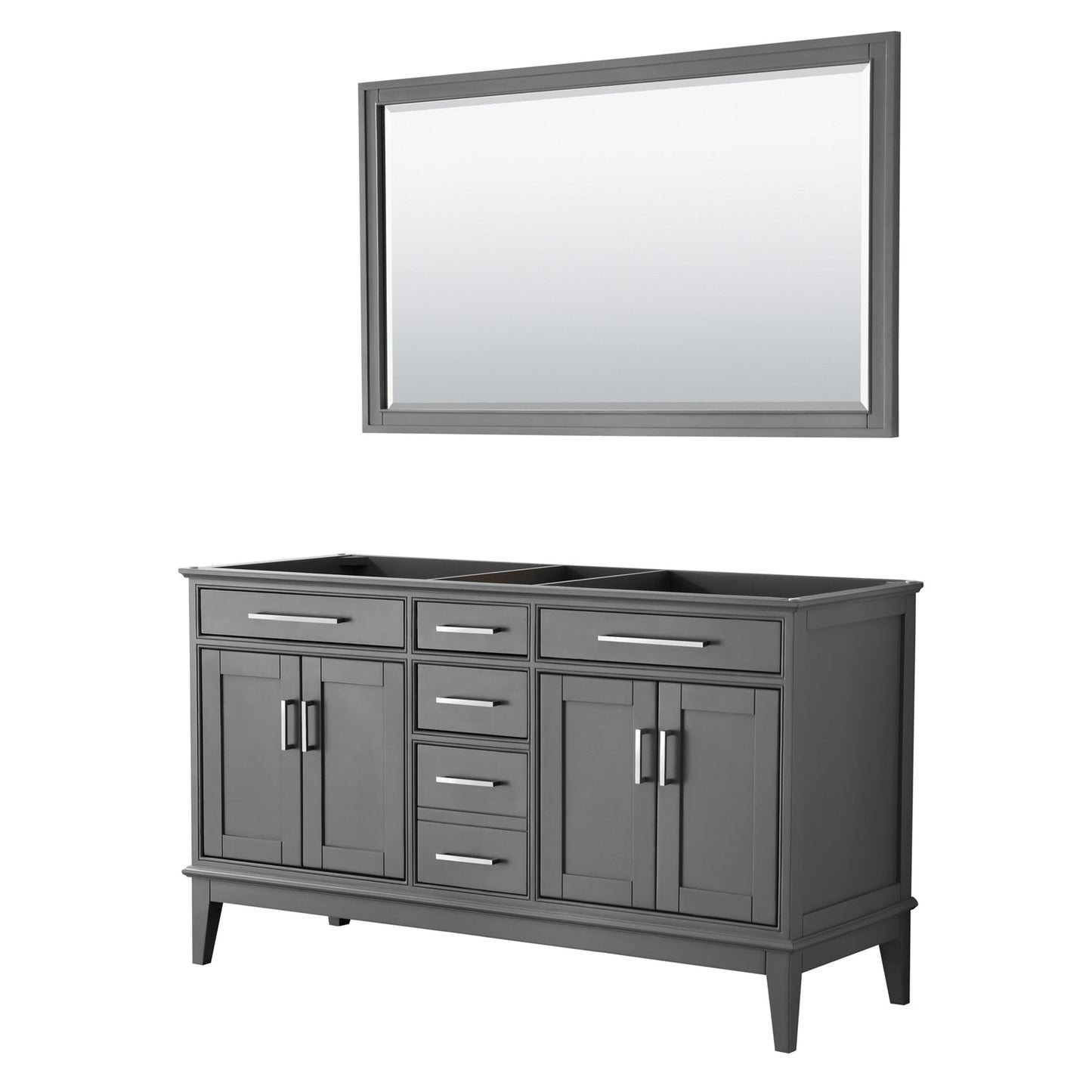Wyndham Collection Margate 60" Double Bathroom Dark Gray Vanity With 56" Mirror