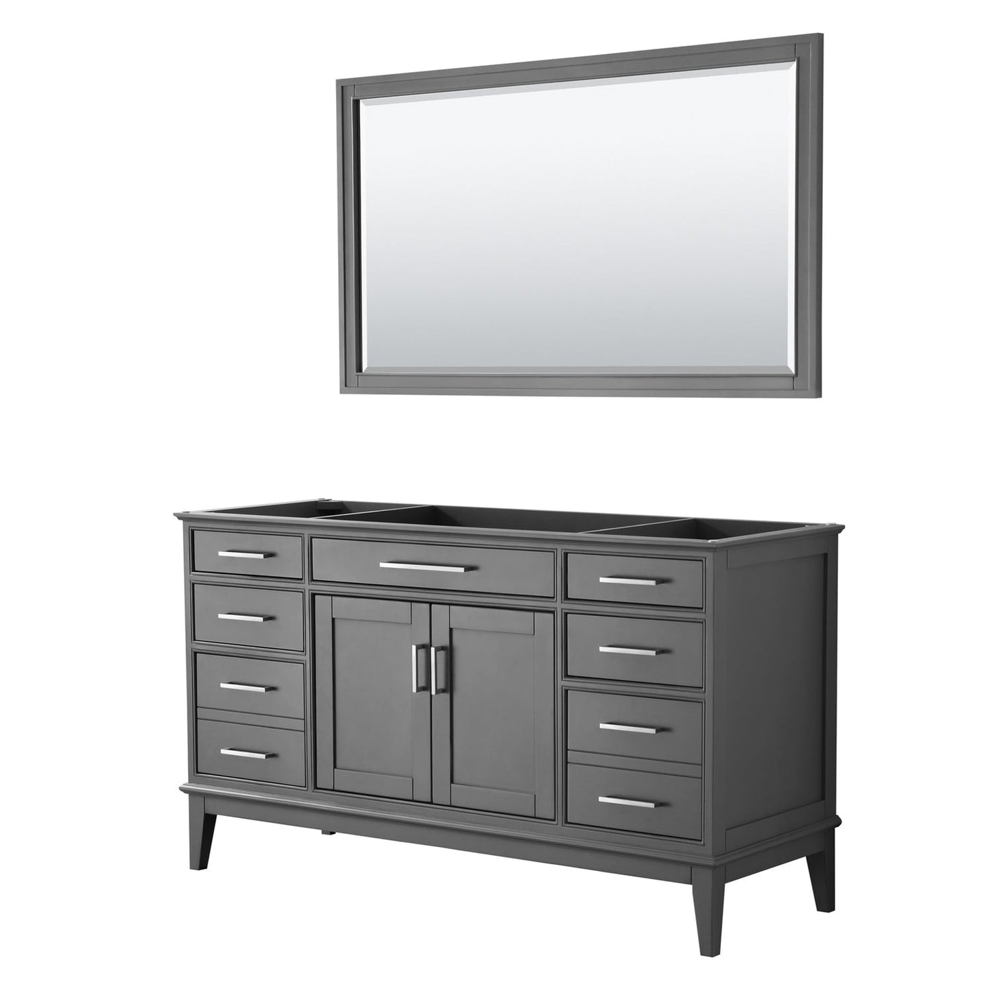 Wyndham Collection Margate 60" Single Bathroom Dark Gray Vanity With 56" Mirror