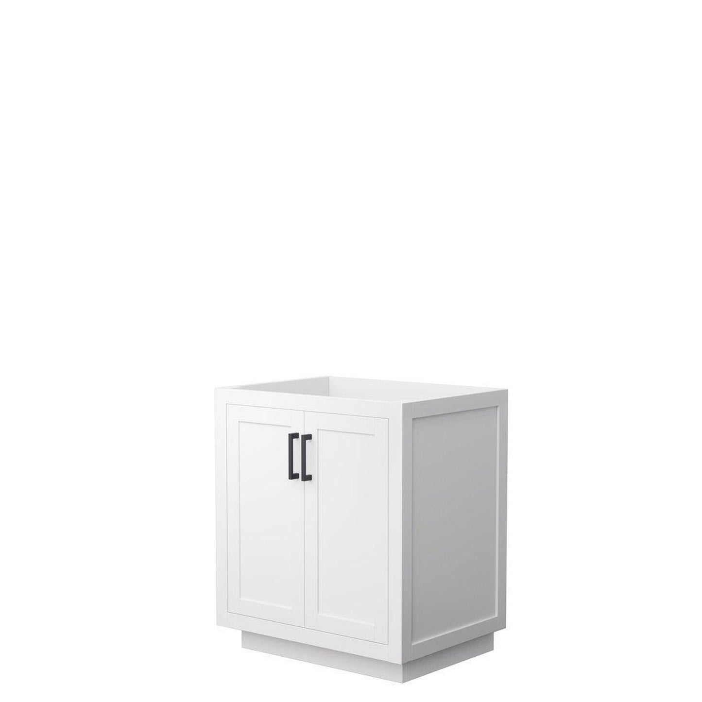 Wyndham Collection Miranda 30" Single Bathroom White Vanity With Matte Black Trim