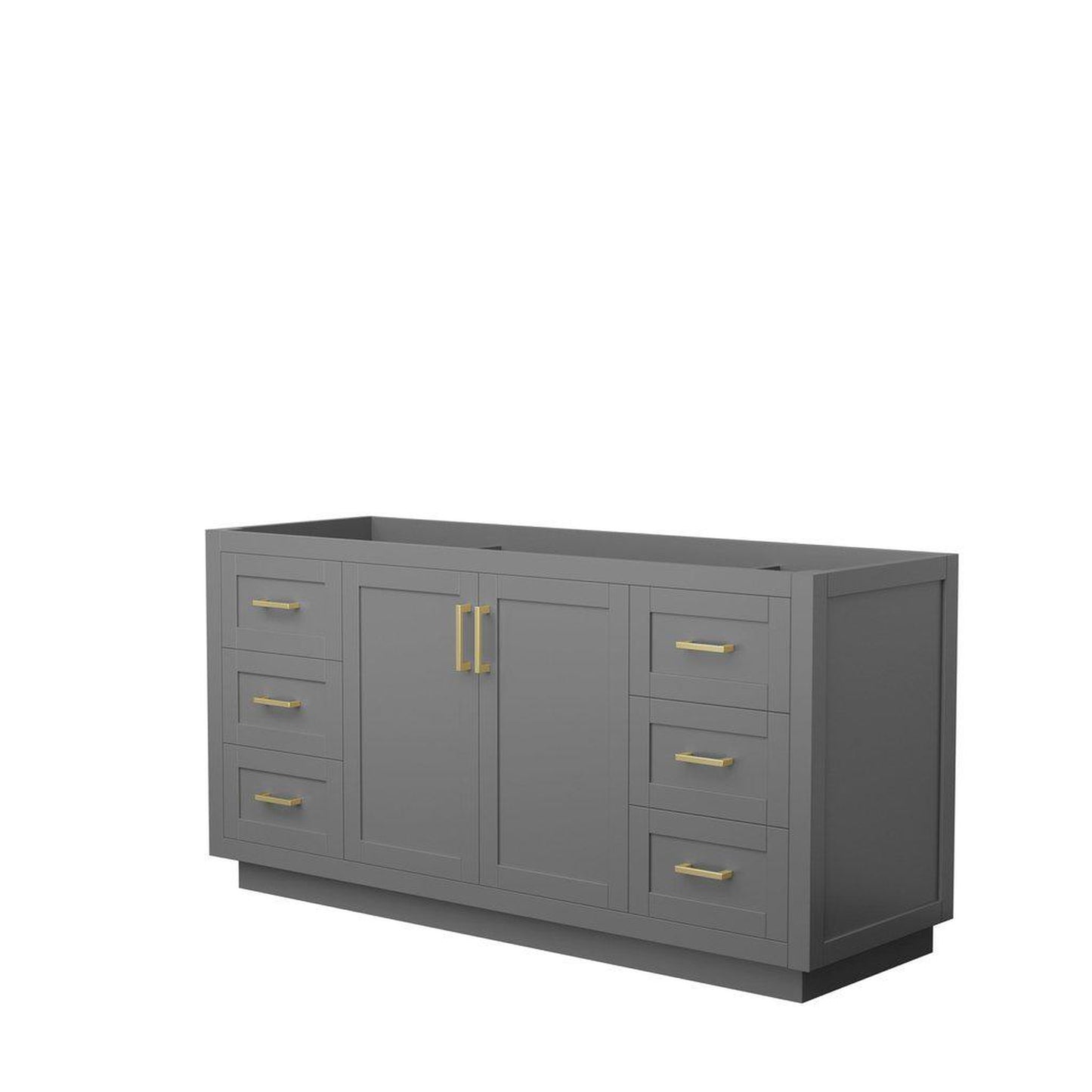 Wyndham Collection Miranda 66" Single Bathroom Dark Gray Vanity With Brushed Gold Trim